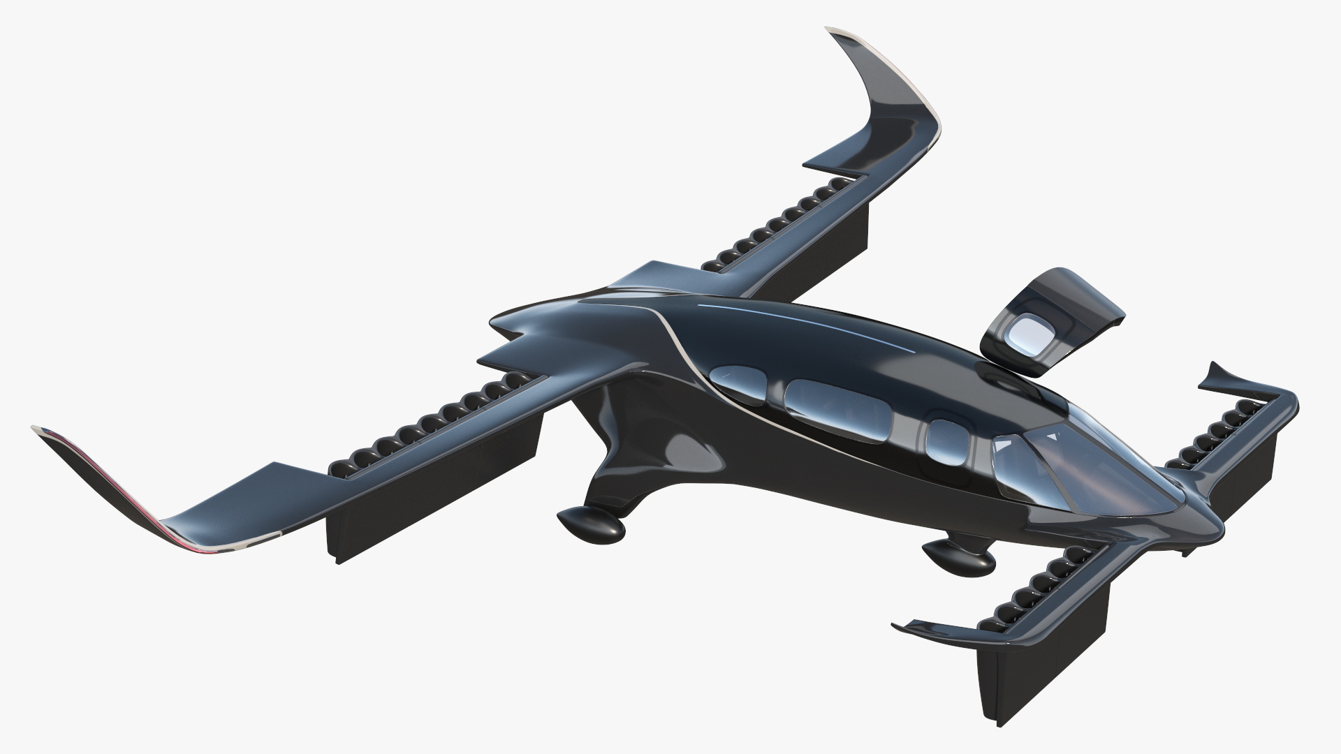 3D model Air Taxi Black Rigged for Maya