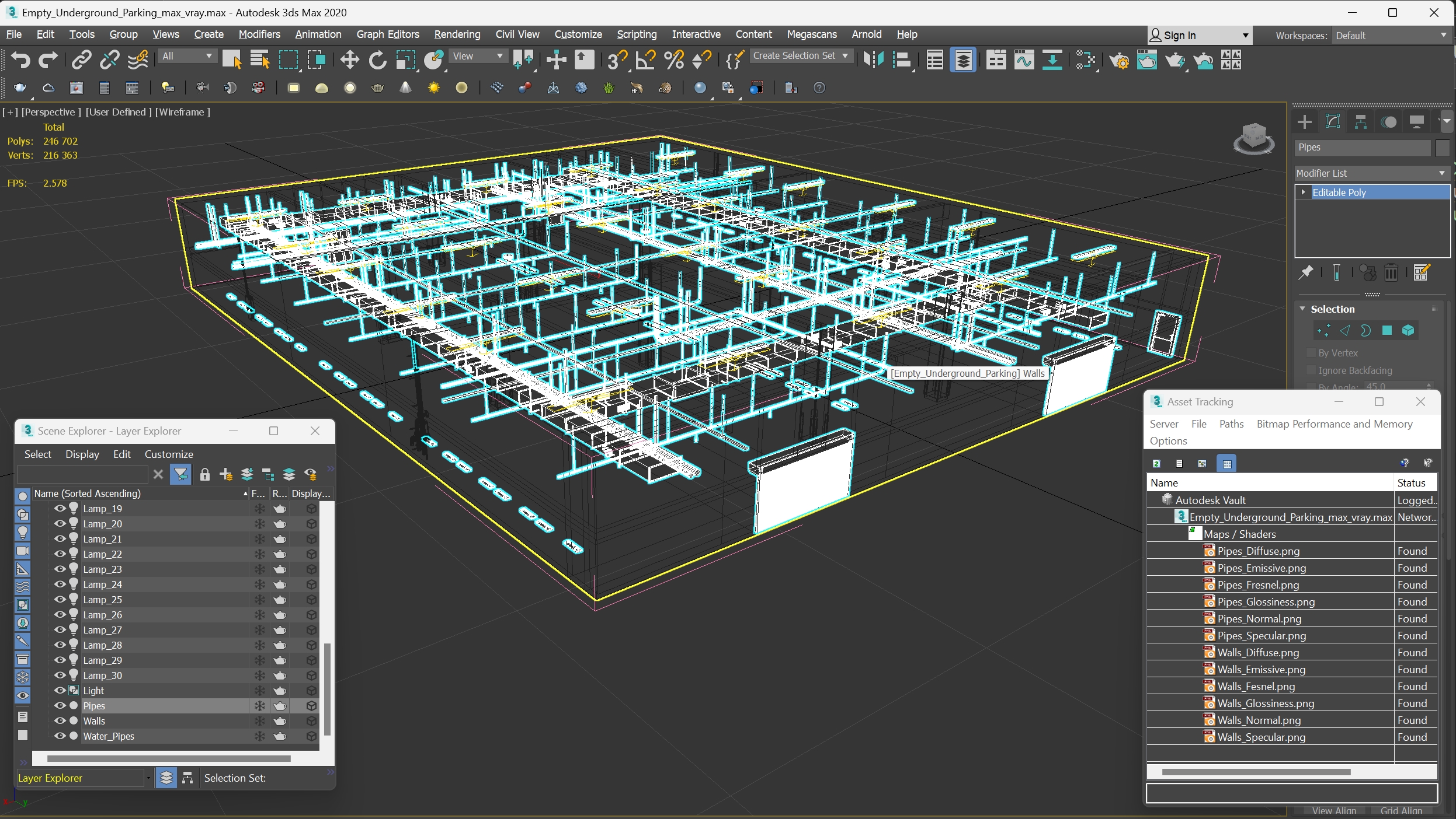 3D model Empty Underground Parking