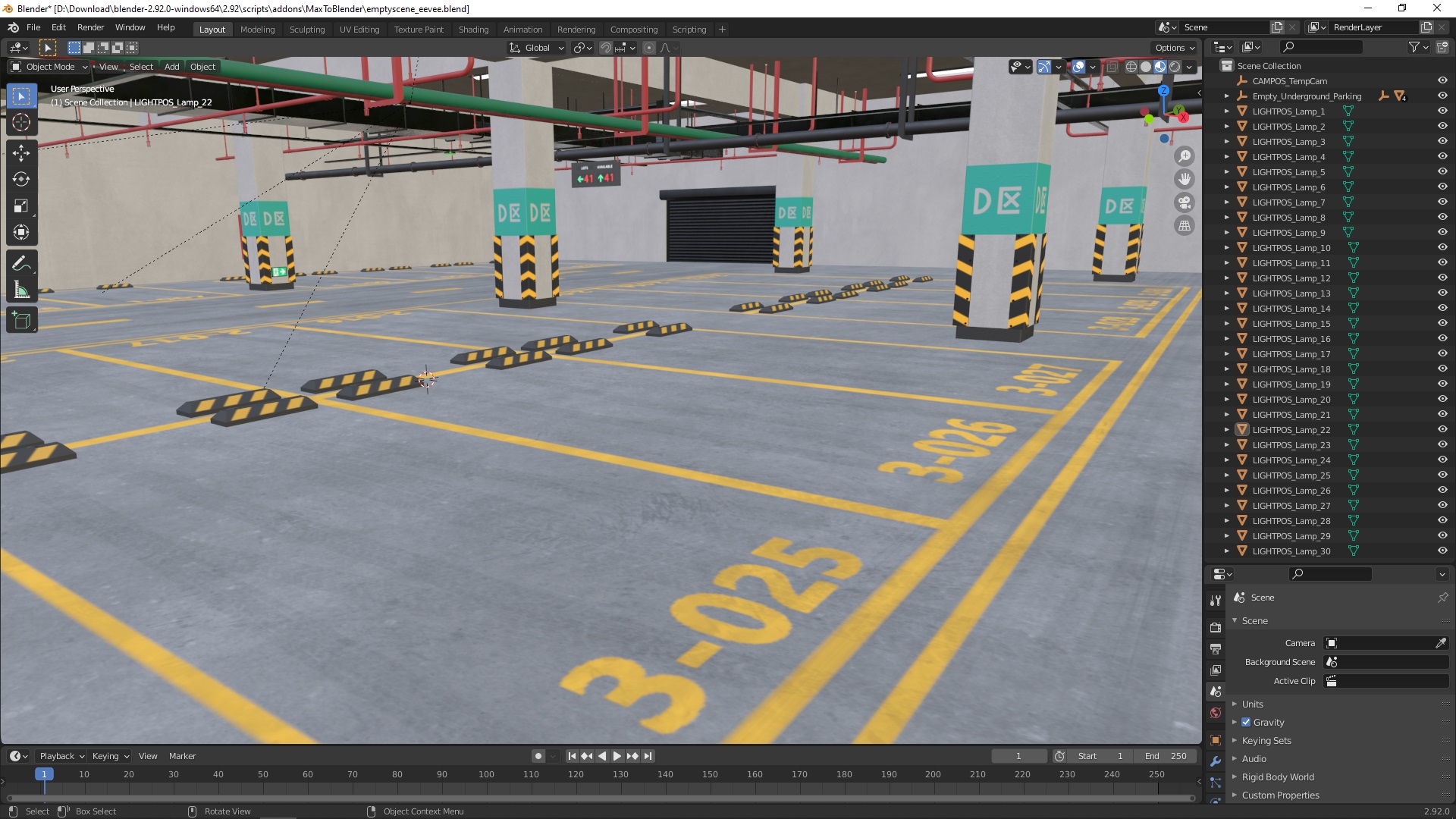 3D model Empty Underground Parking