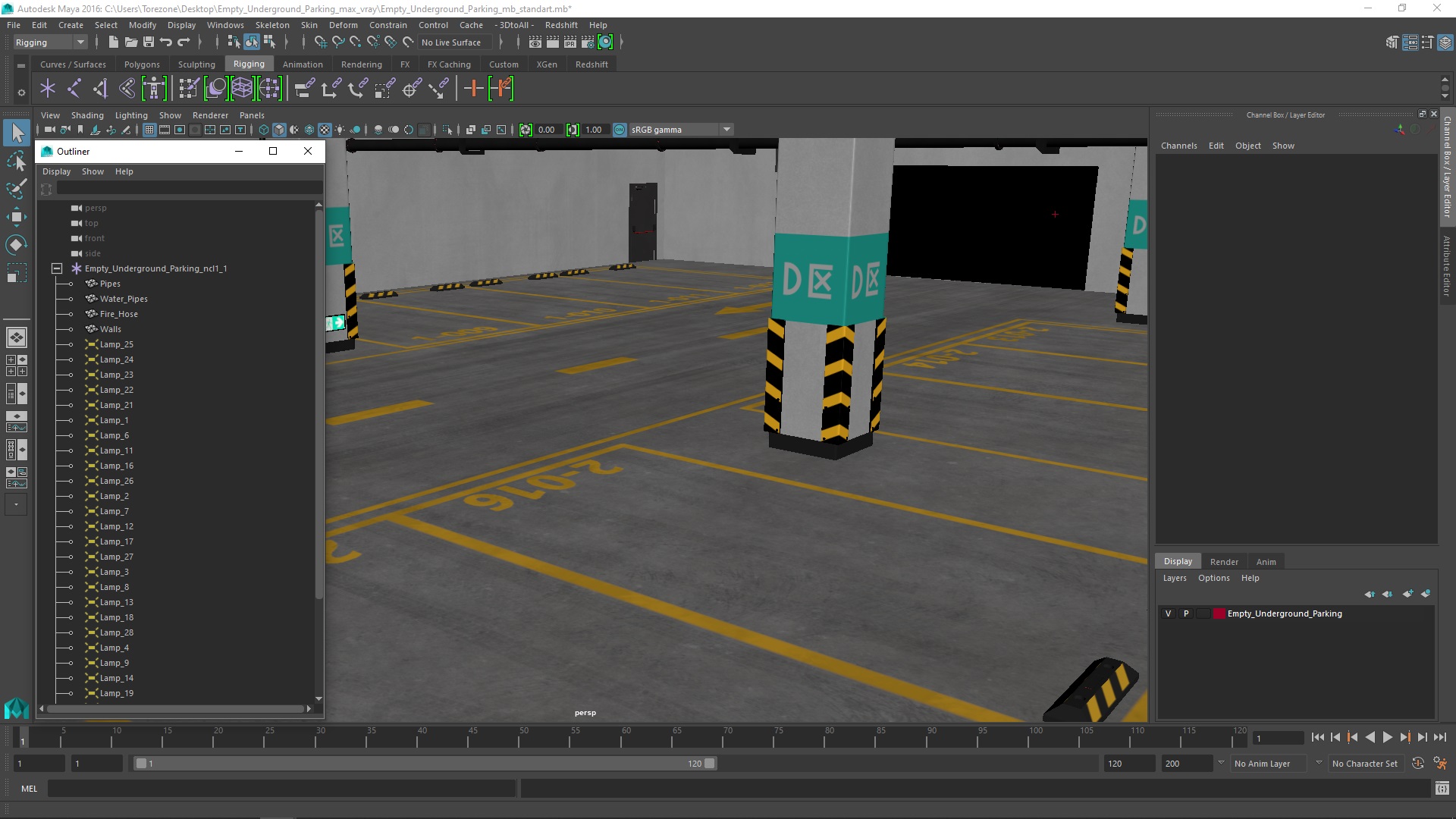 3D model Empty Underground Parking