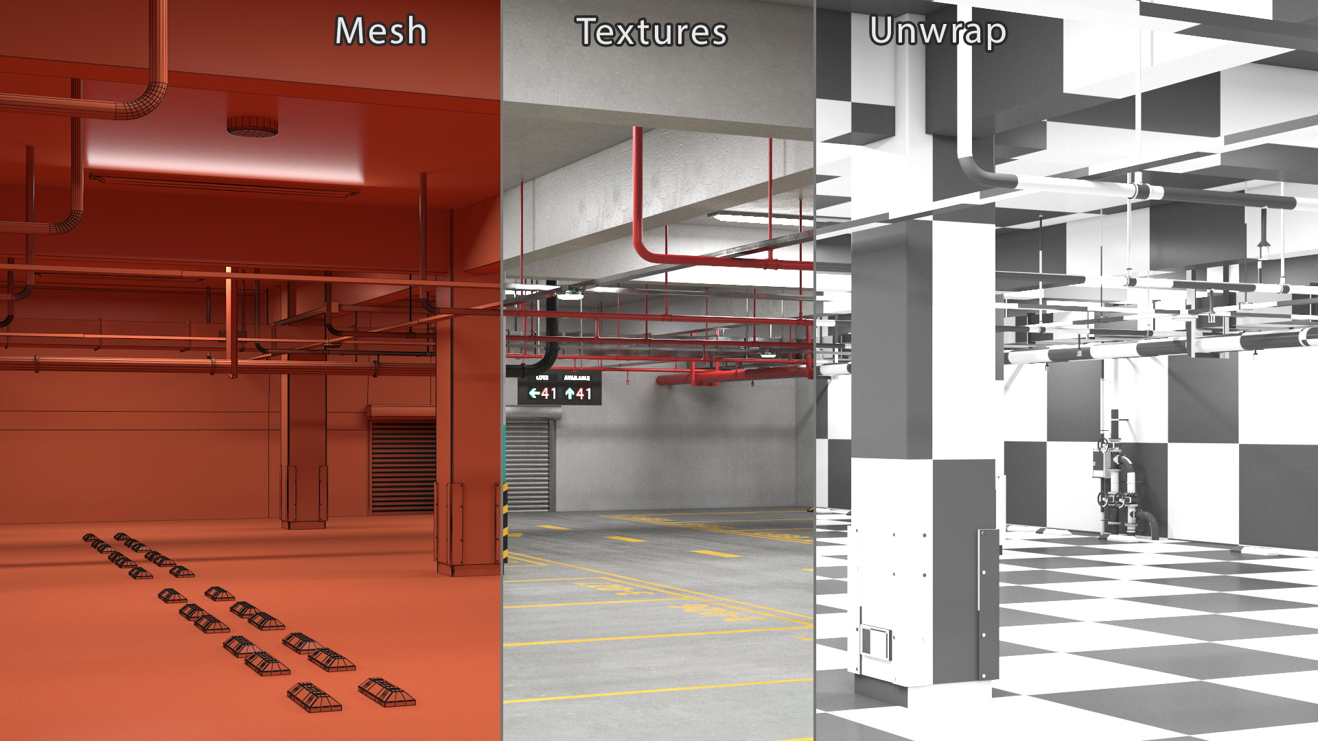 3D model Empty Underground Parking