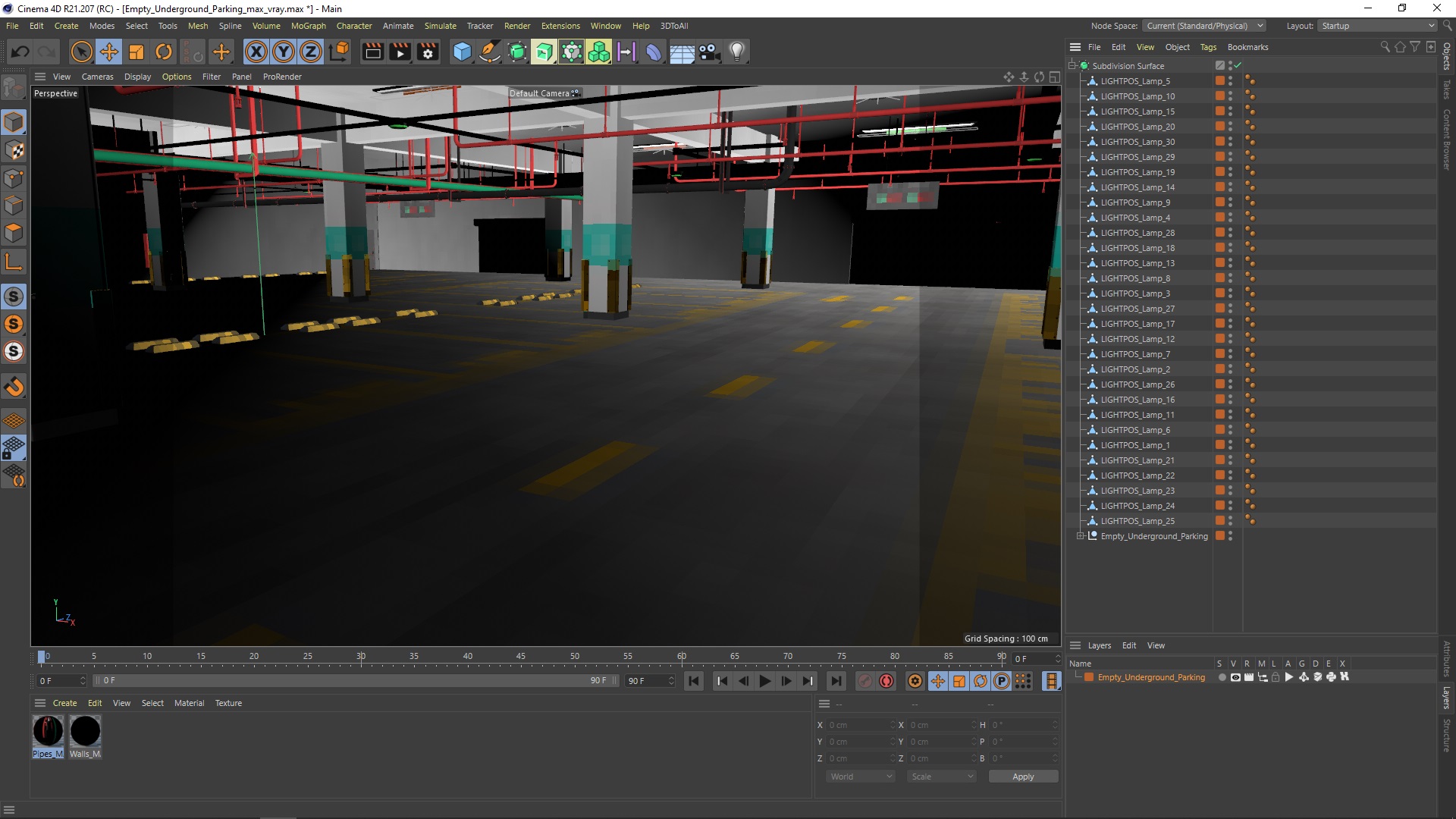 3D model Empty Underground Parking