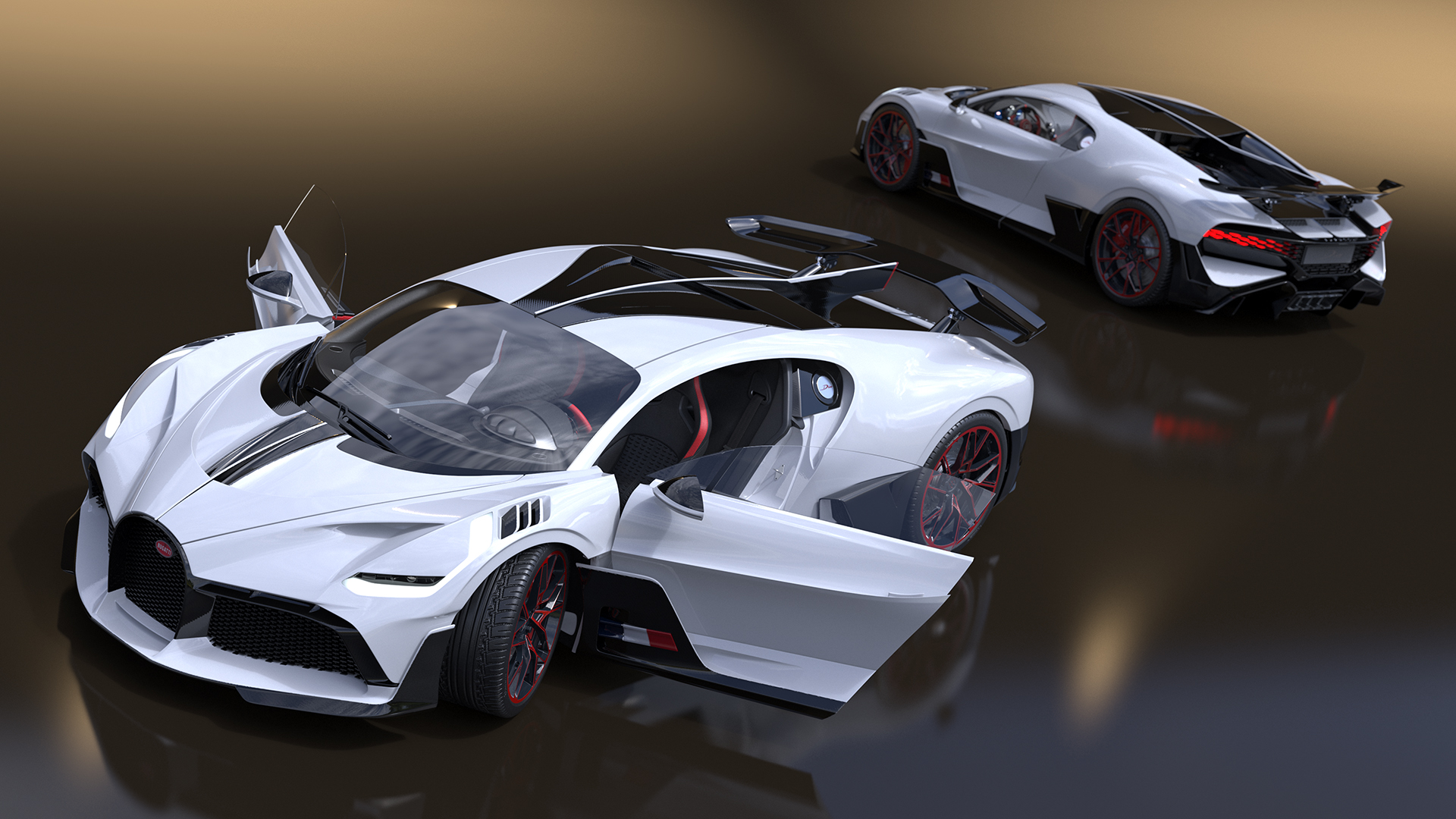 3D model Bugatti Divo White Rigged