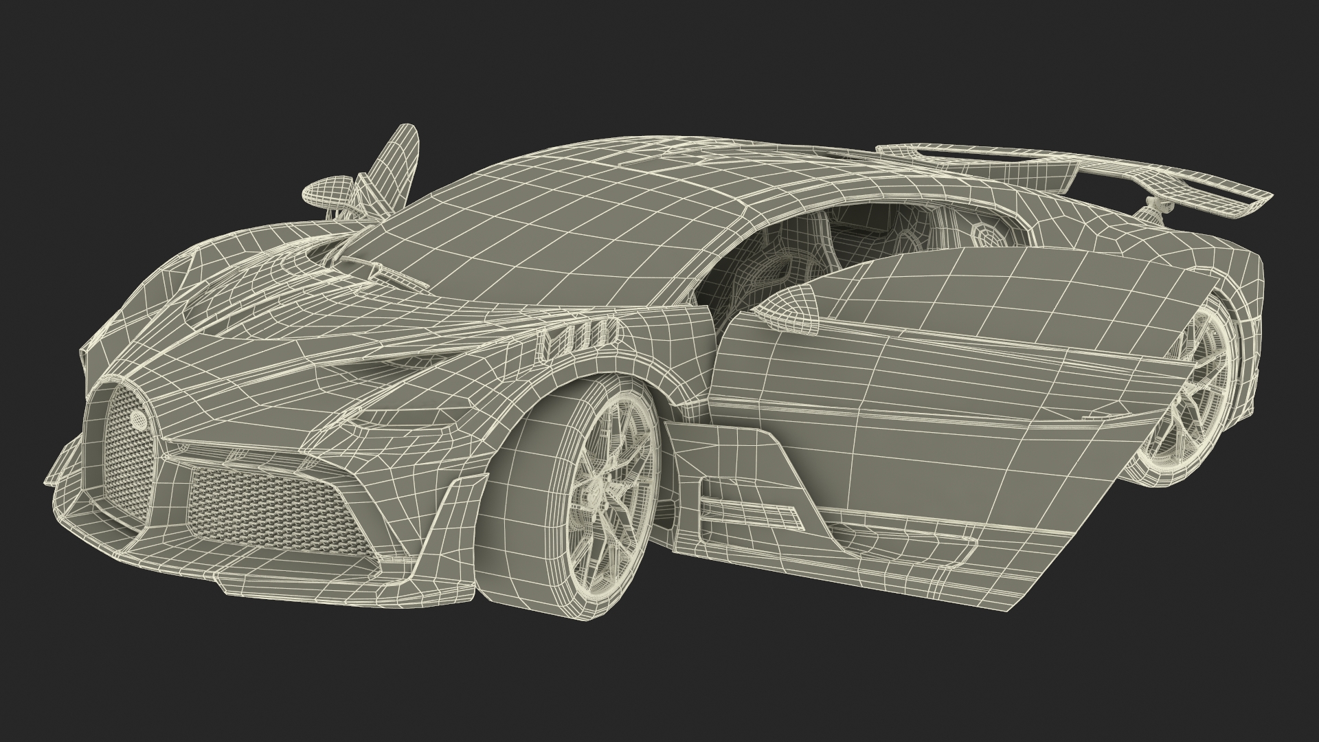 3D model Bugatti Divo White Rigged