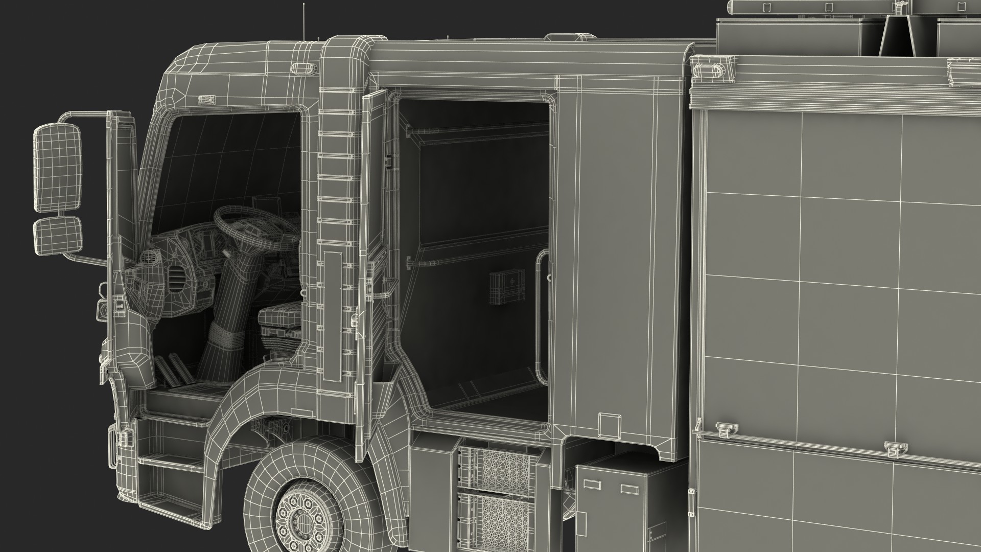 3D Modern Fire Truck Rigged for Maya model