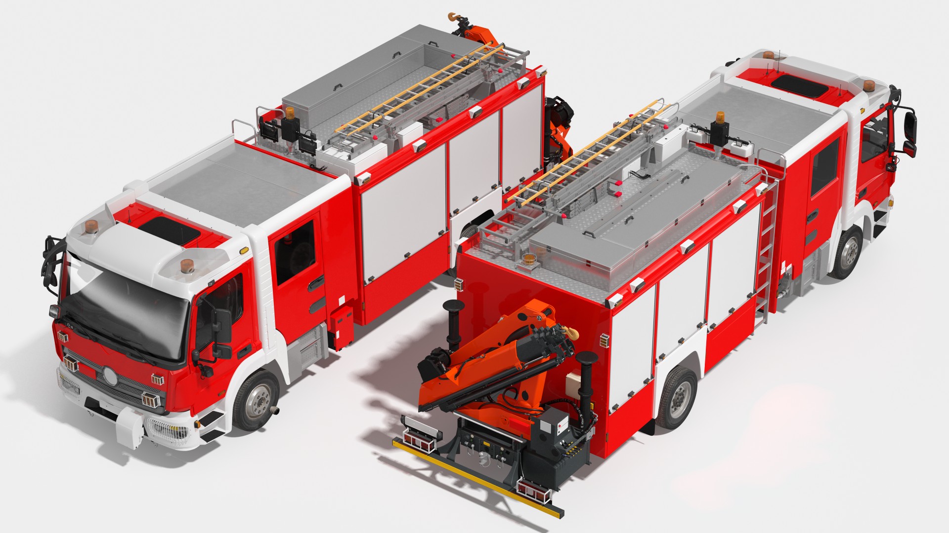 3D Modern Fire Truck Rigged for Maya model