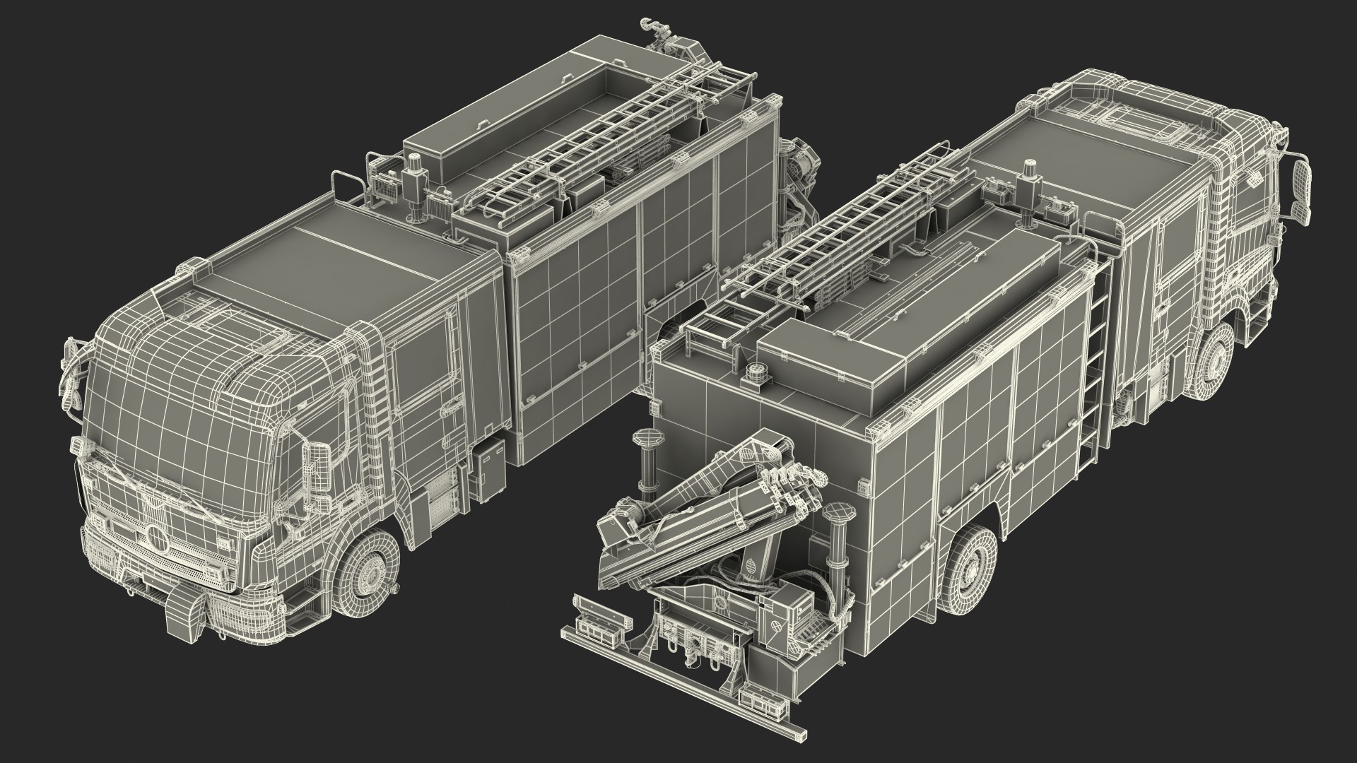 3D Modern Fire Truck Rigged for Maya model