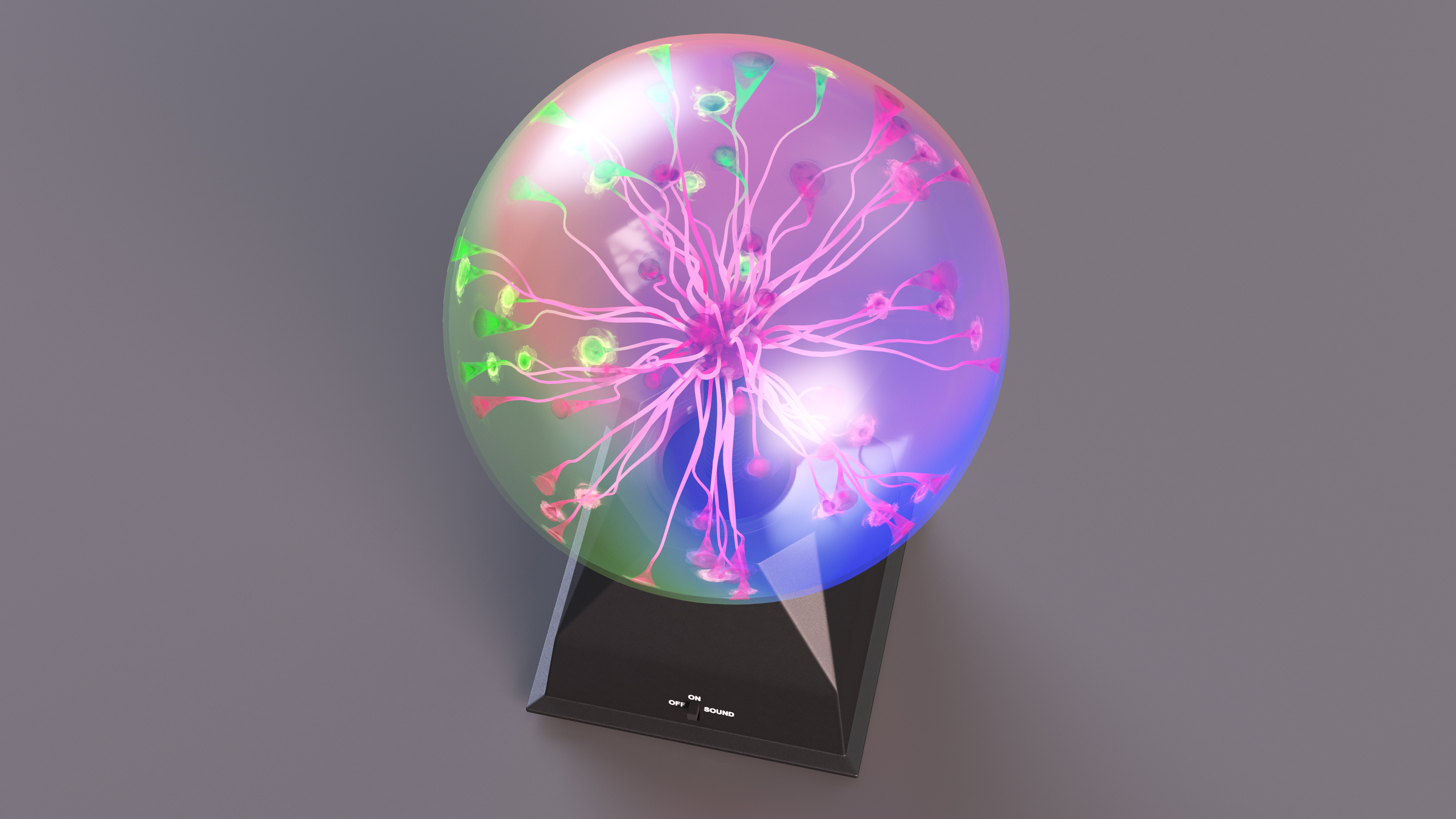 3D model Plasma Ball Table Lamp Colored