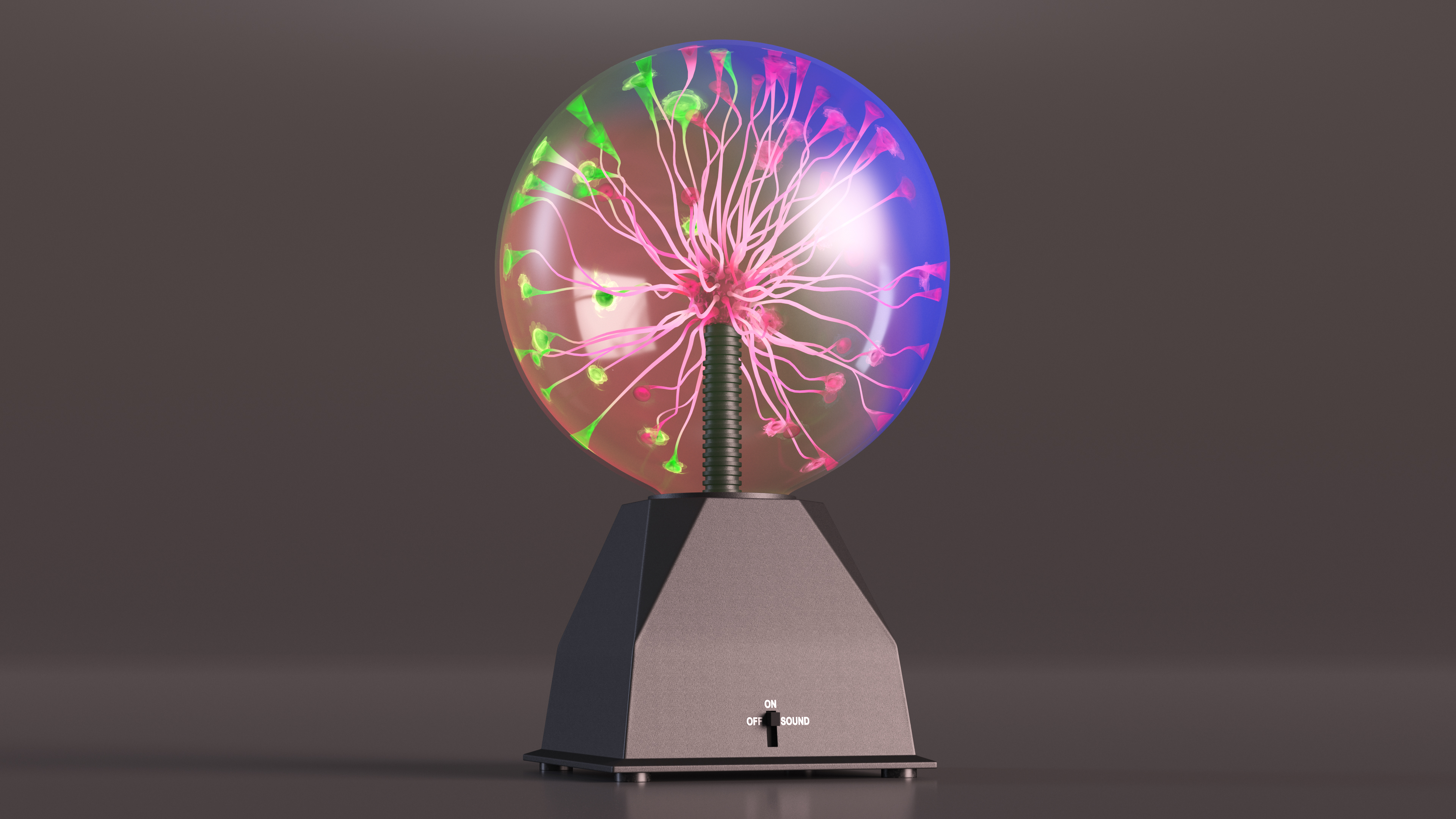 3D model Plasma Ball Table Lamp Colored