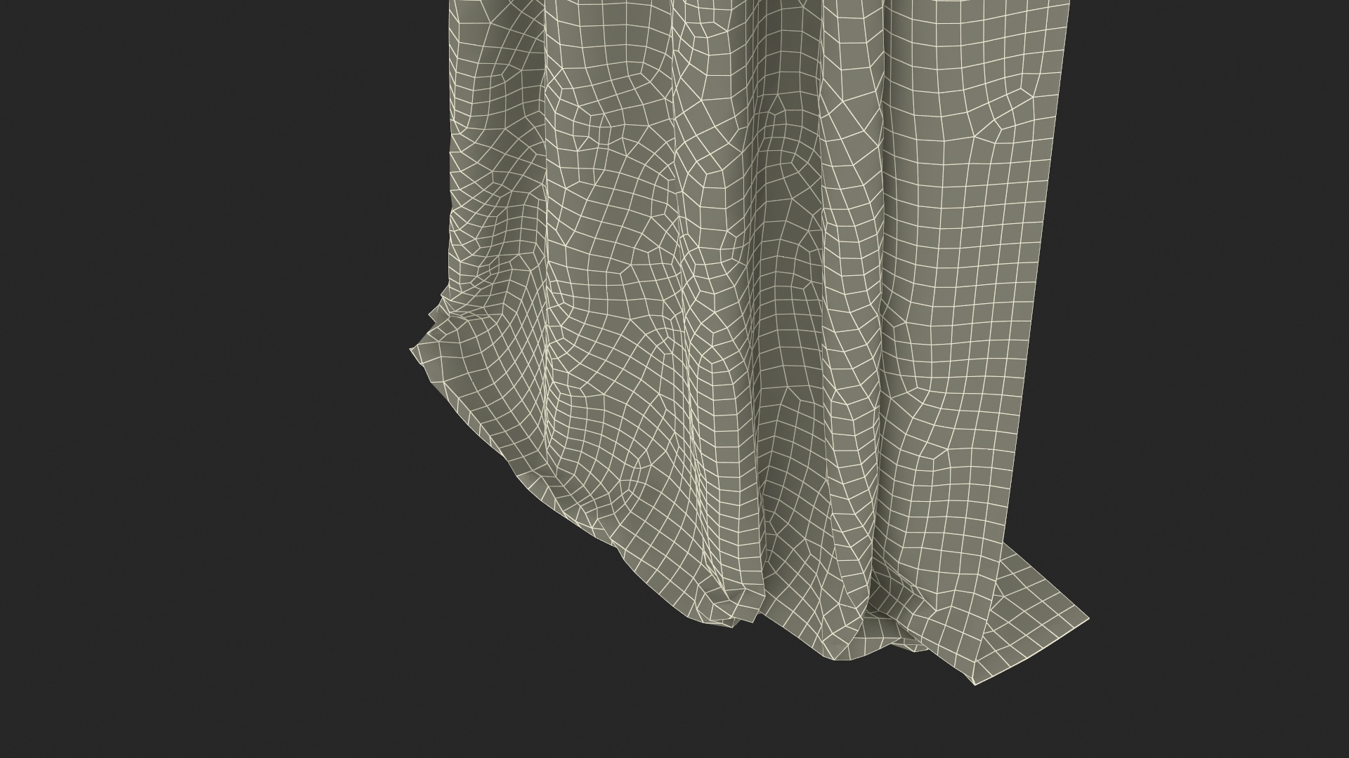 Classic Curtains on Metal Rod 3D model