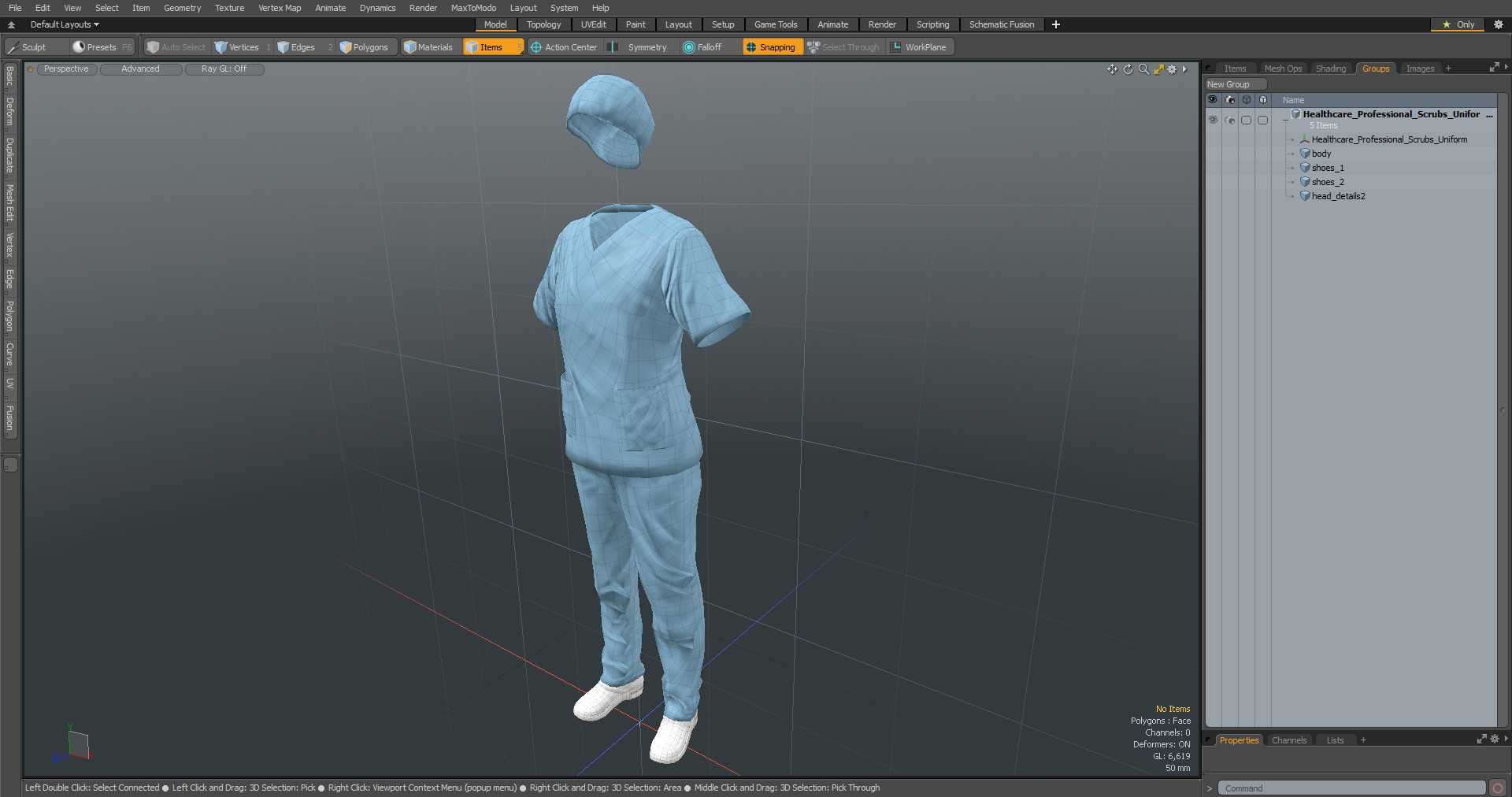 3D Healthcare Professional Scrubs Uniform model