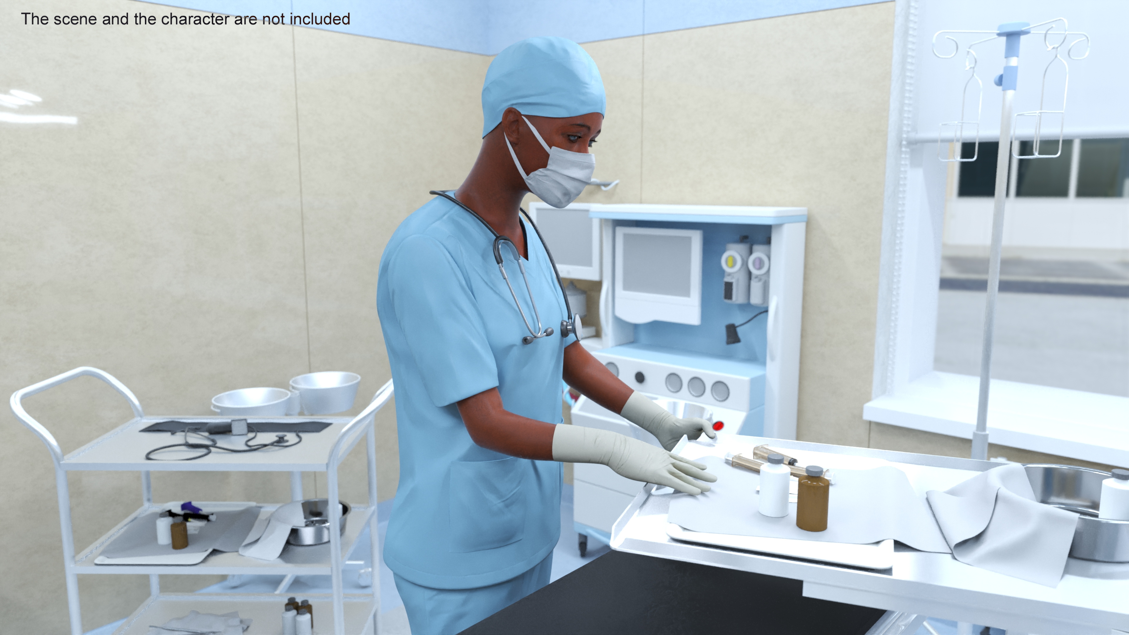 3D Healthcare Professional Scrubs Uniform model