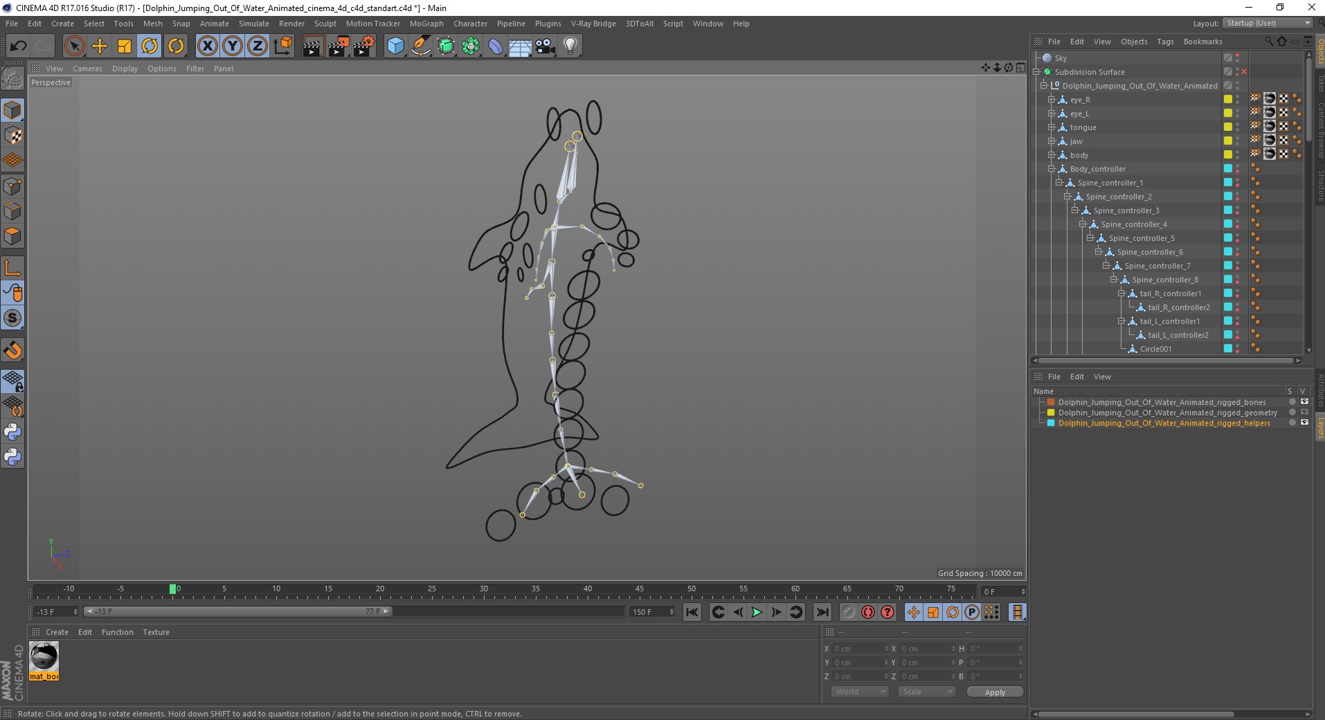 3D Dolphin Jumping Out Of Water Animated for Cinema 4D