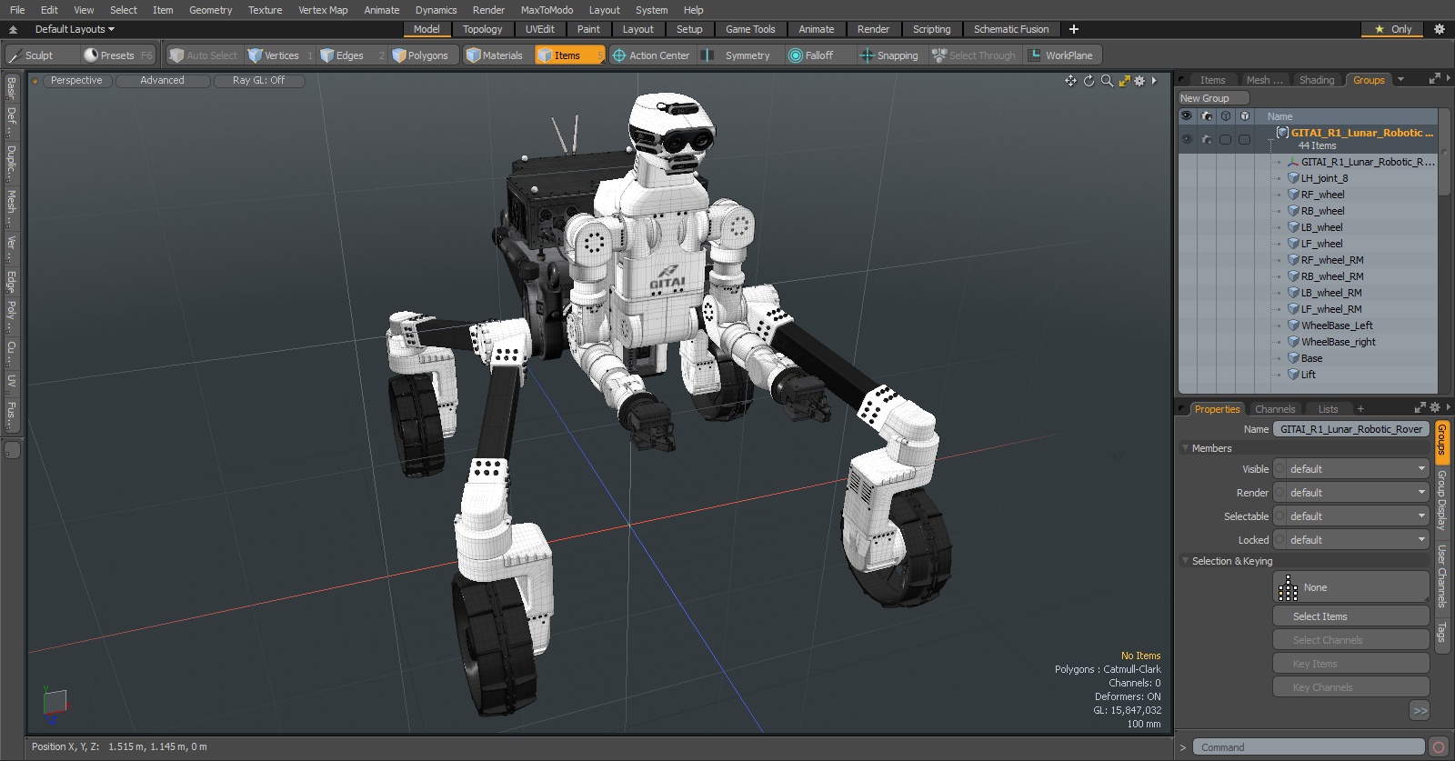 3D GITAI R1 Lunar Robotic Rover model