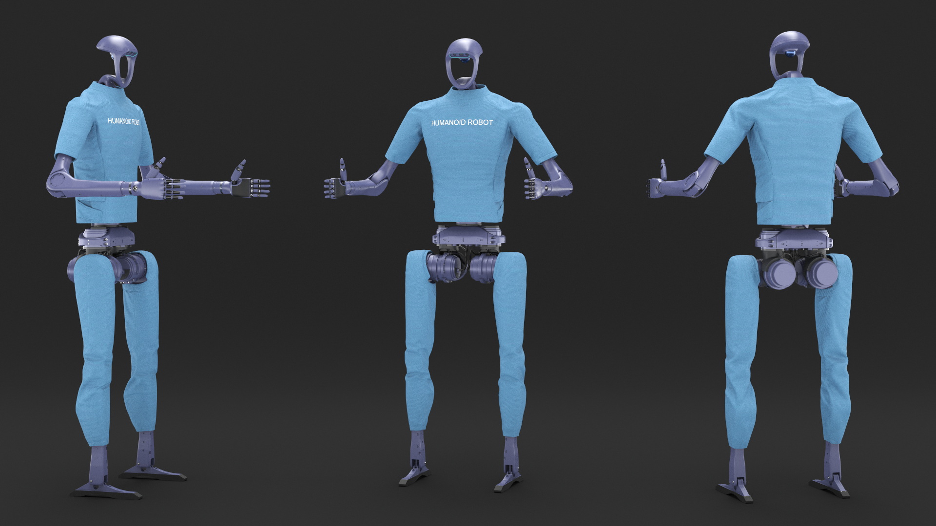 Humanoid Robot with Dexterous Hands Rigged 3D