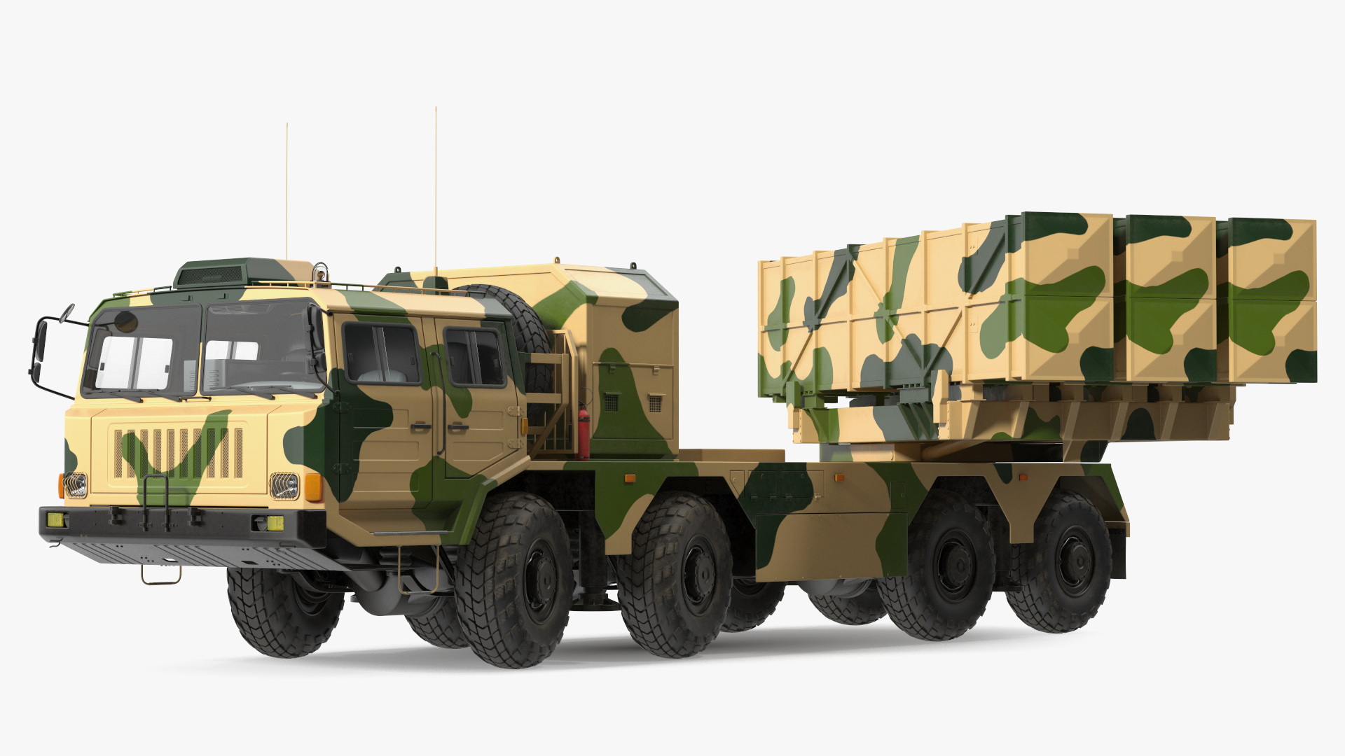 3D model Chinese MLRS WS-2D Sand Camouflage Rigged for Cinema 4D