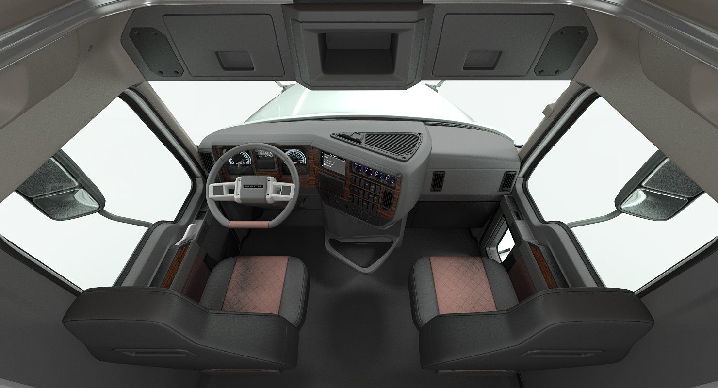 3D Mack Anthem Truck with Trailer 2018 Simple Interior