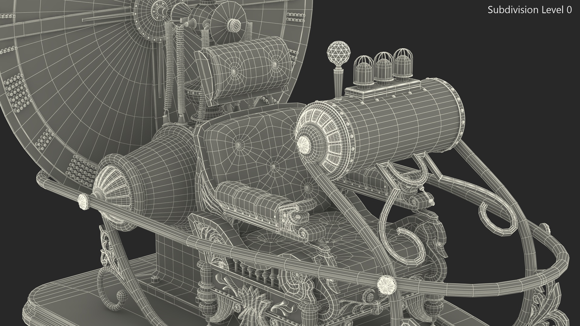 3D Retro Time Machine by Herbert Wells Rigged for Cinema 4D