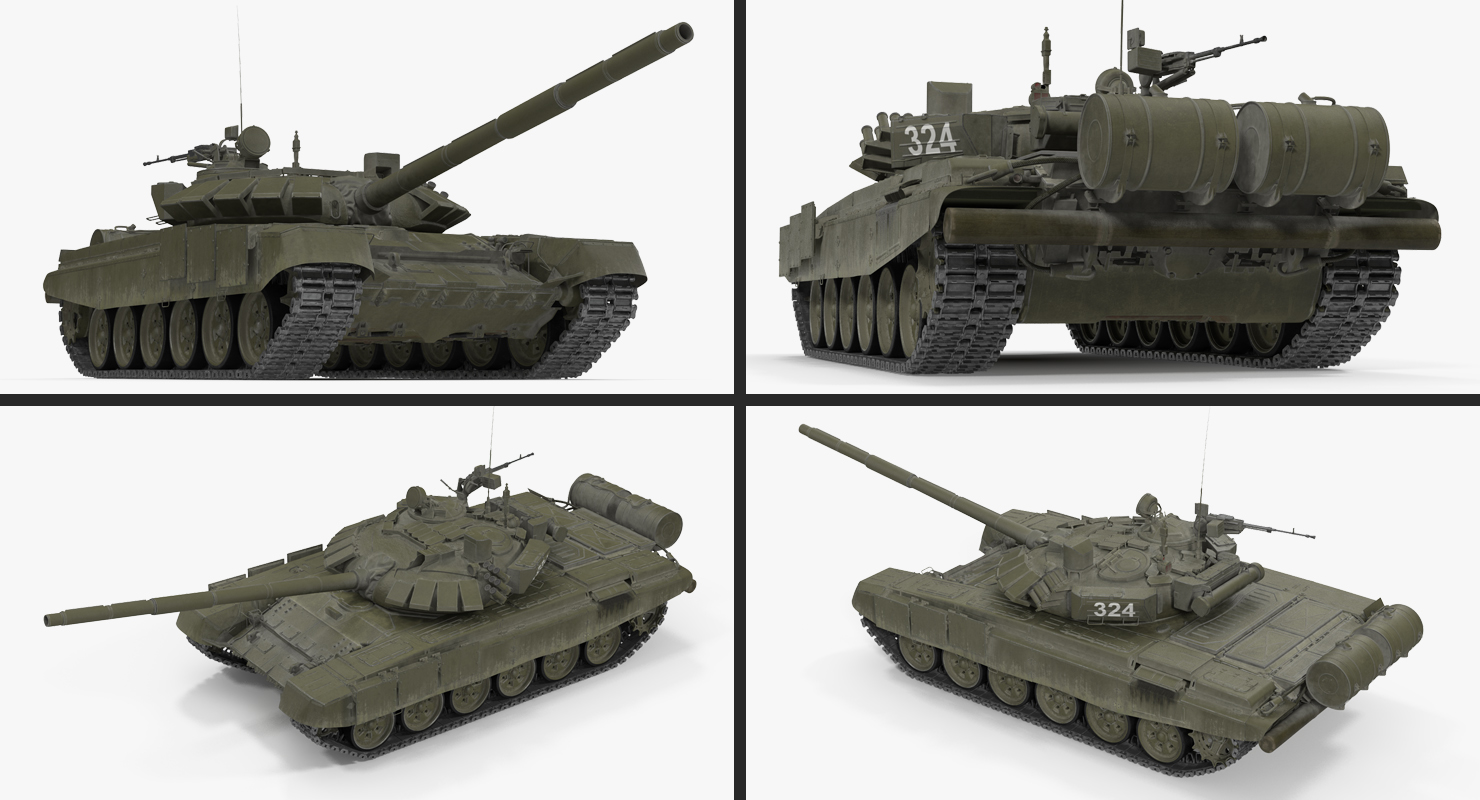 T 72B3 Soviet Main Battle Tank Rigged 3D