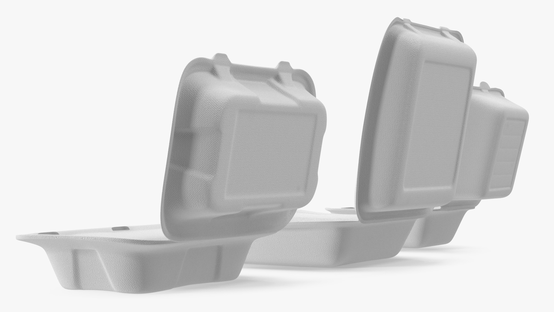 3D Open Food Container Set model