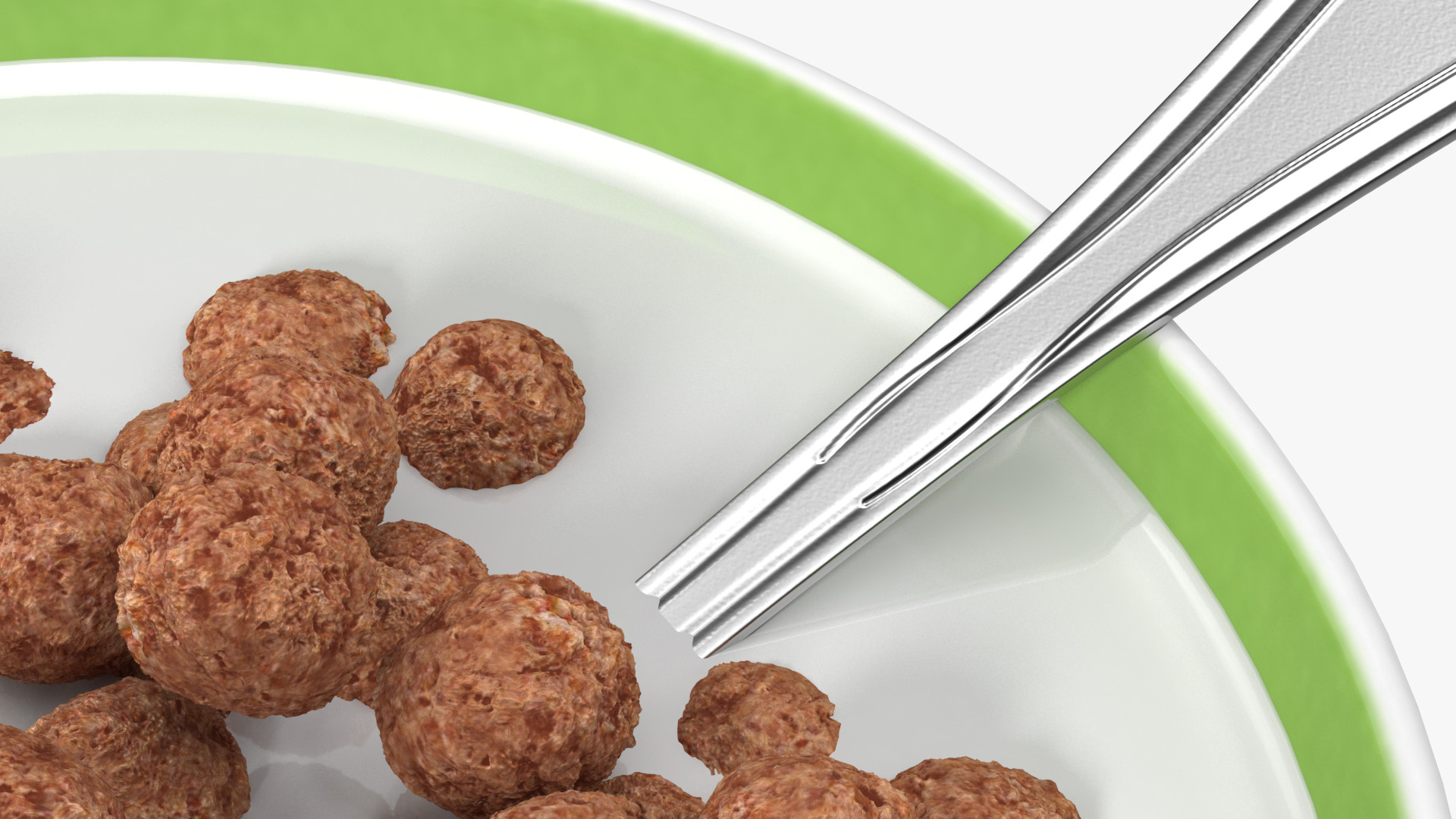 3D model Cereal Chocolate Balls in Bowl with Milk