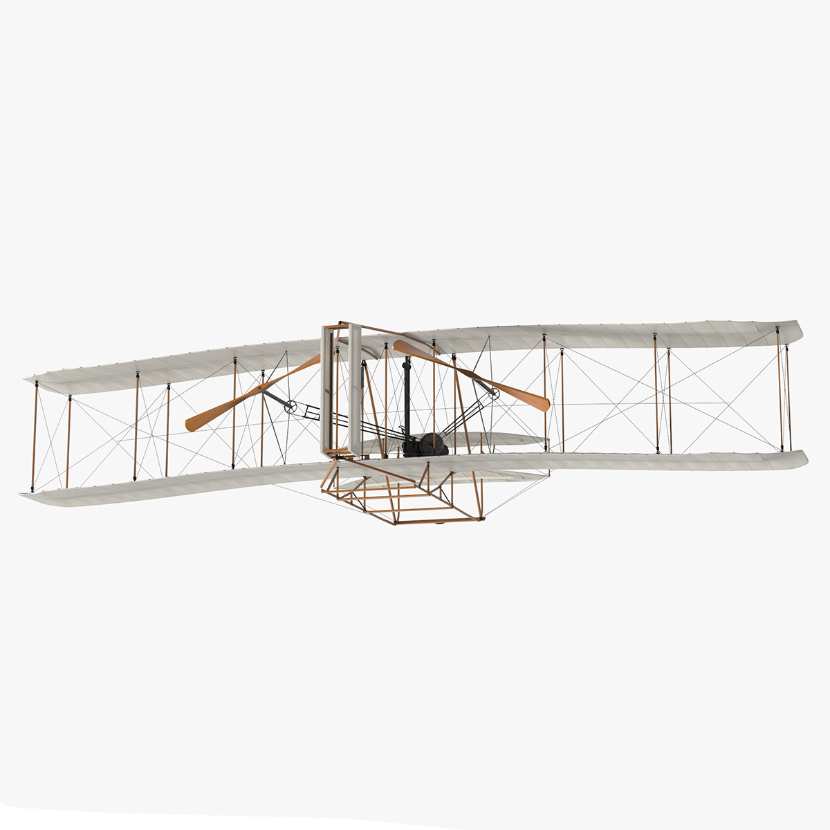 3D Wright Flyer Rigged for Maya model