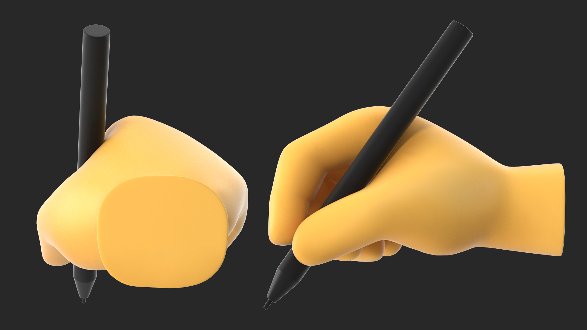 3D Writing Hand Emoji model