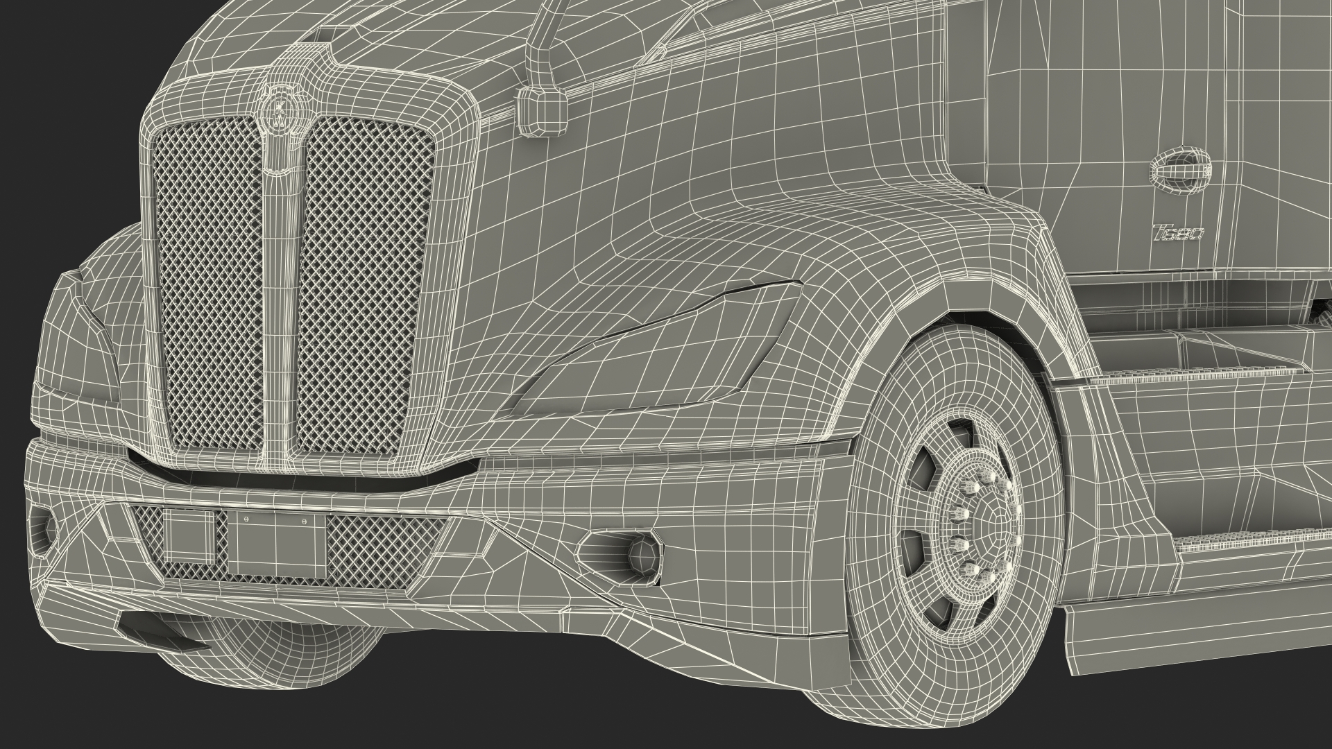 3D Kenworth T680 Truck Exterior Only model