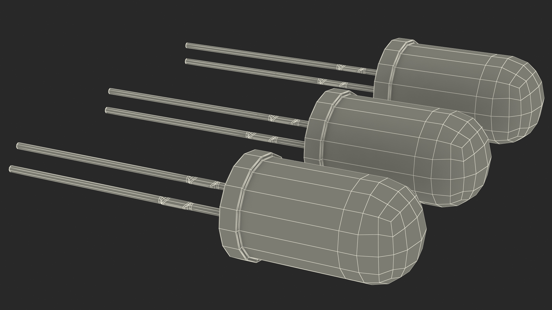 3D model Round Light Emitting Diode Set