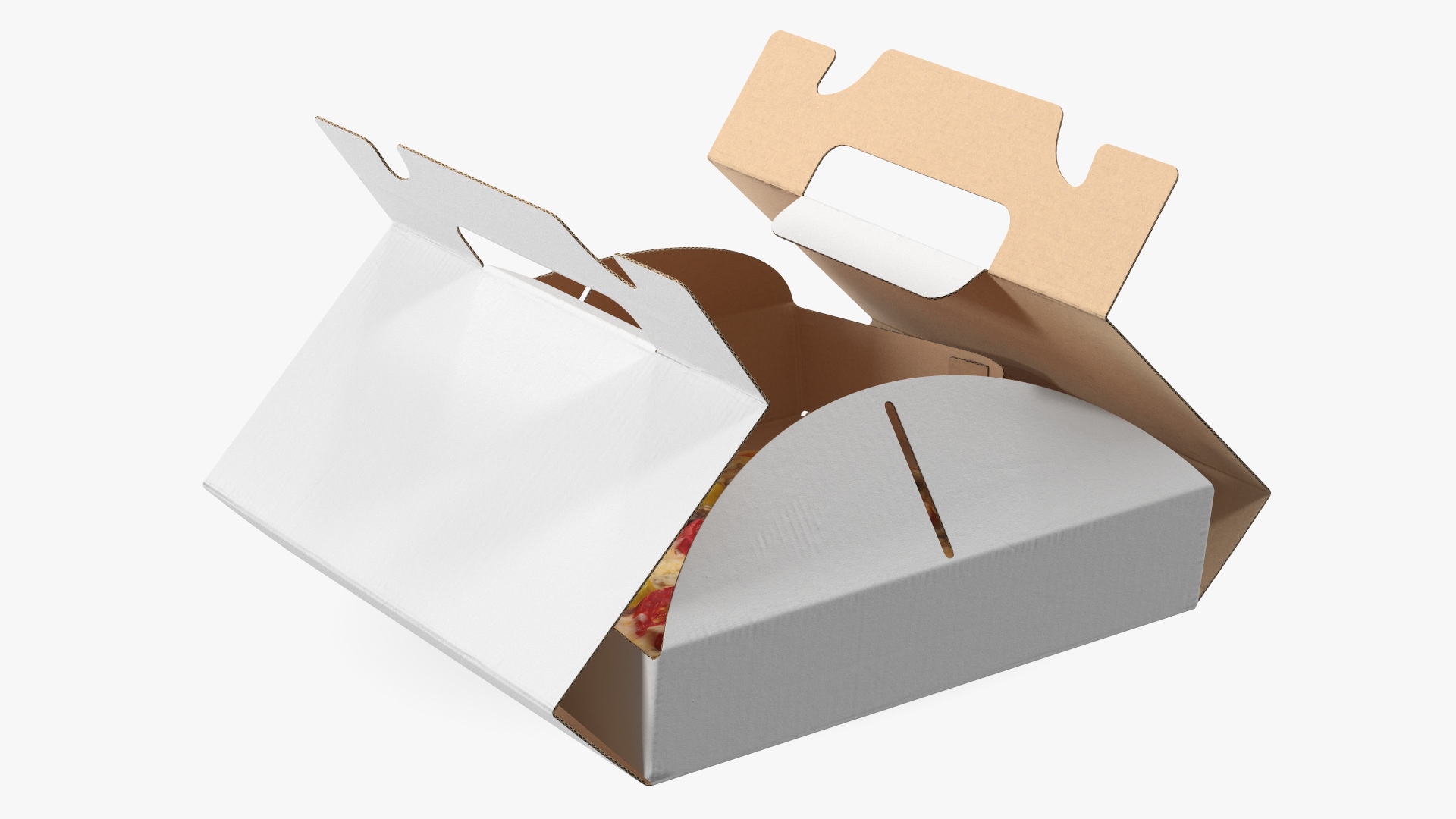 3D Carton Box with Pizza Open