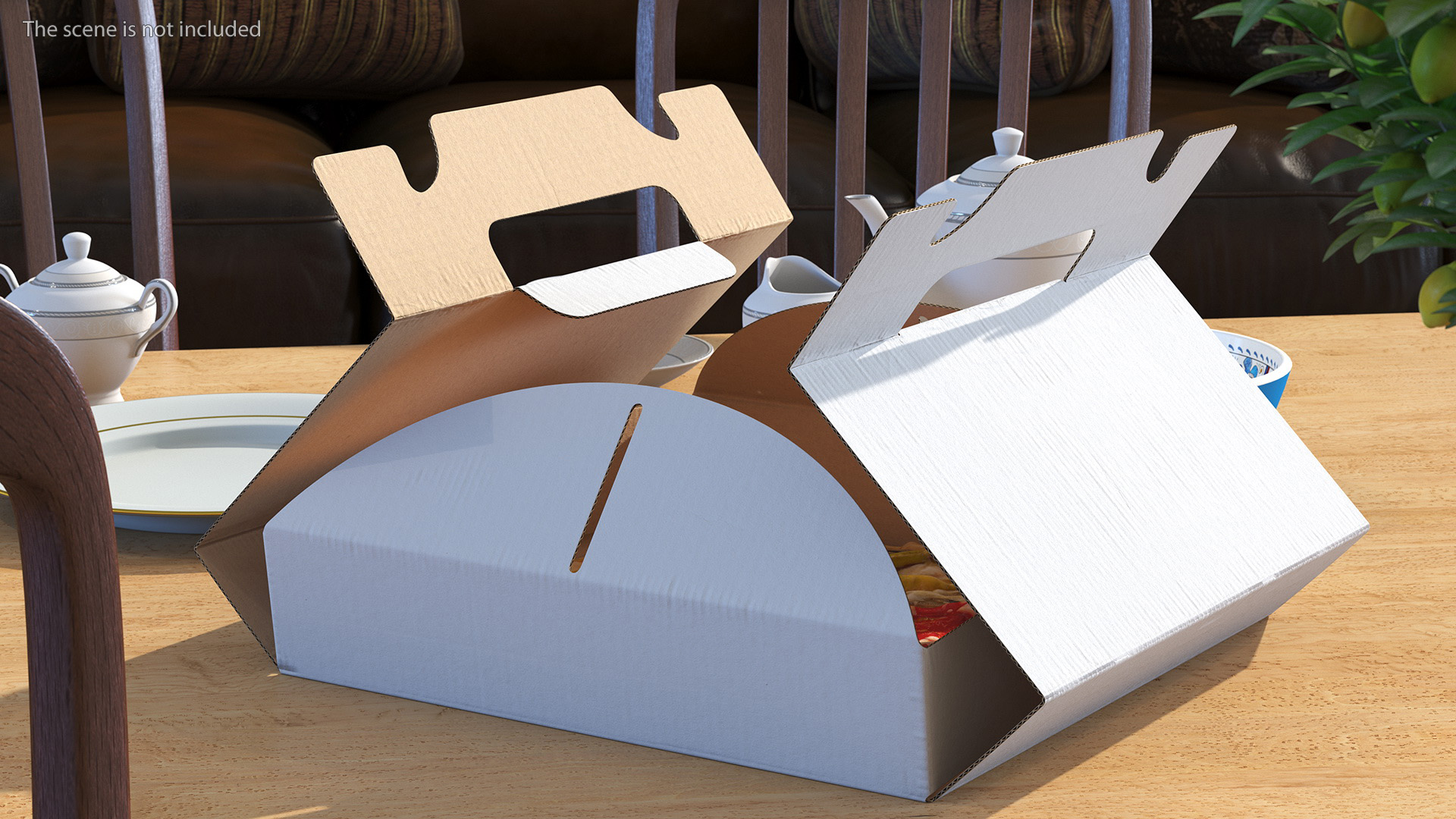 3D Carton Box with Pizza Open