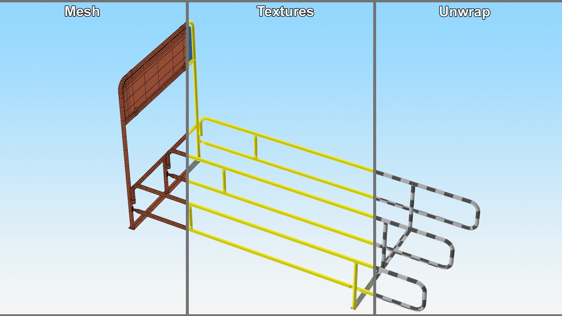 3D model Cart Corral Double Yellow