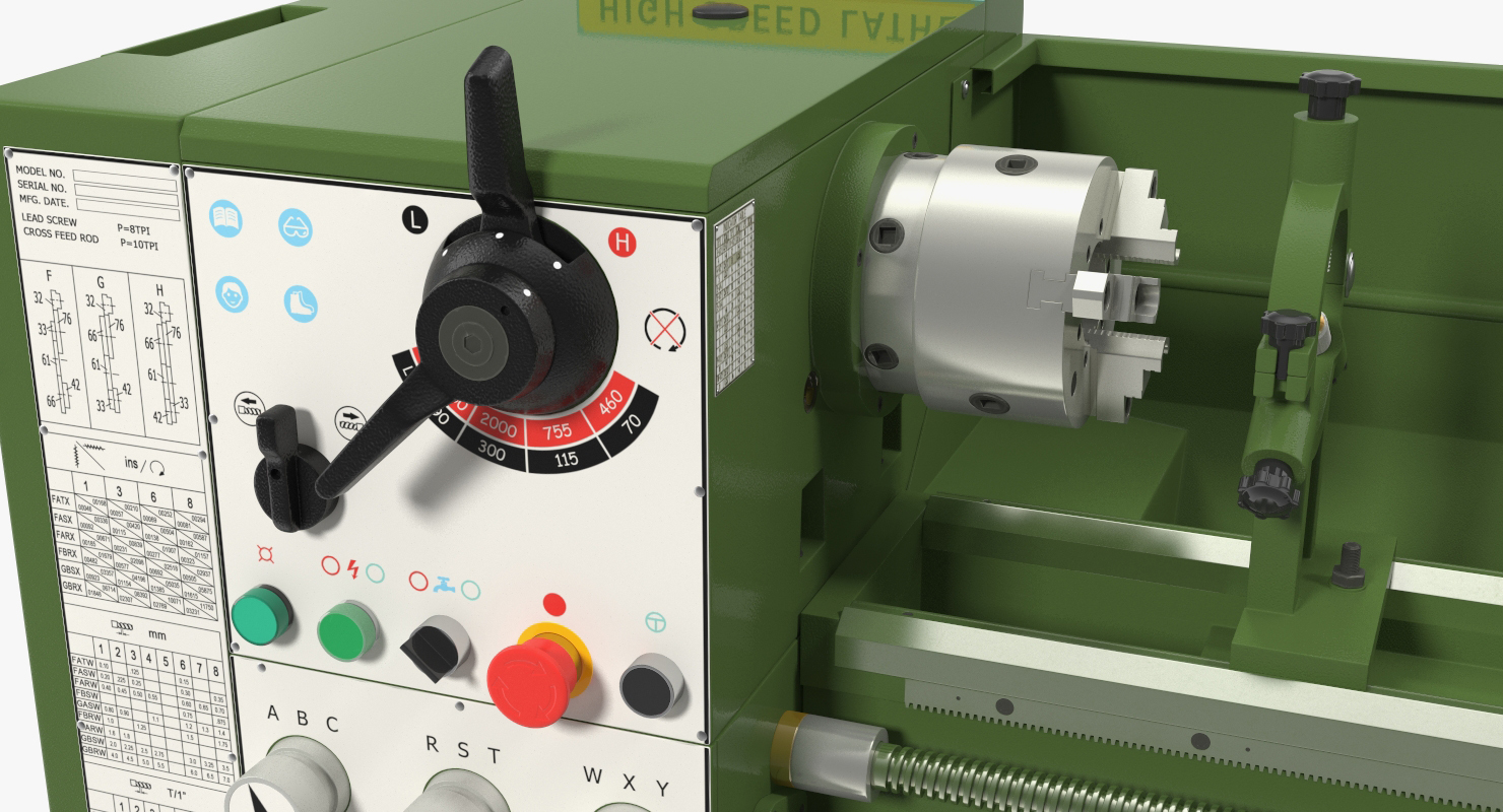 Metal Lathe Machine Generic 3D