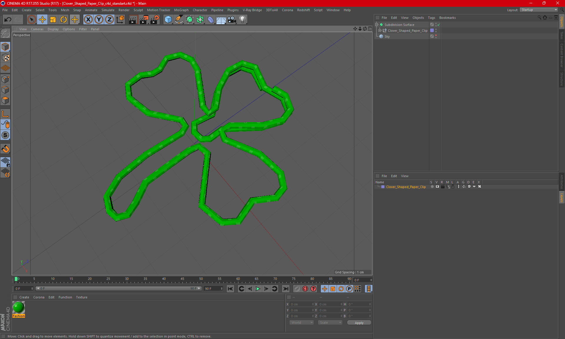 Clover Shaped Paper Clip 3D model