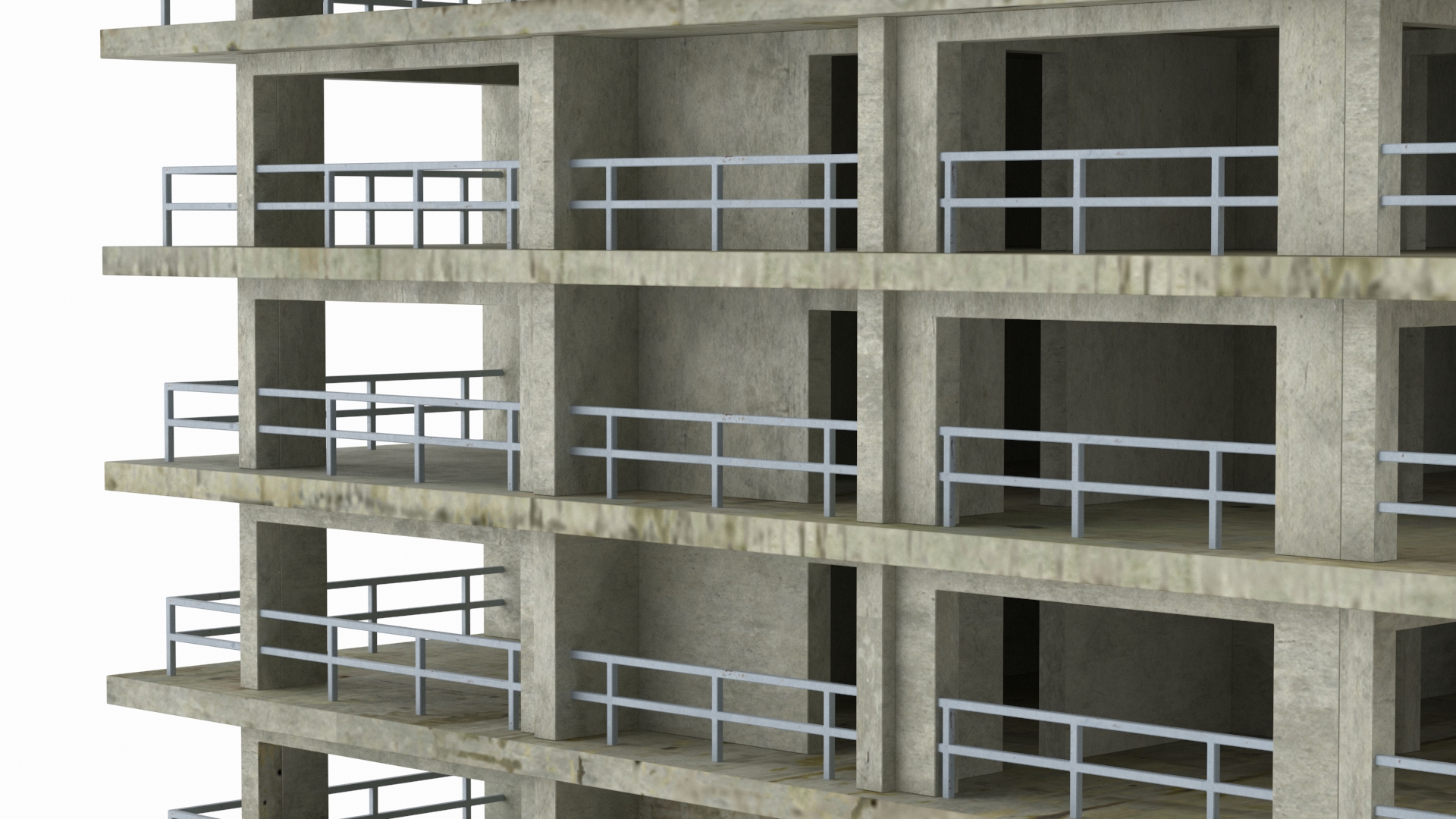 Construction Site with Unfinished High-Rise Building 3D