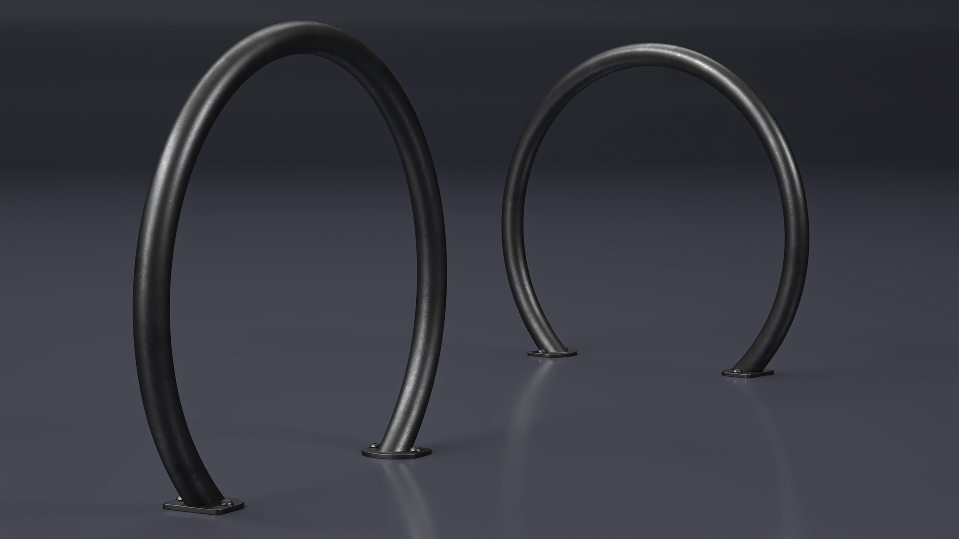 3D model Bicycle Rack Circle Black