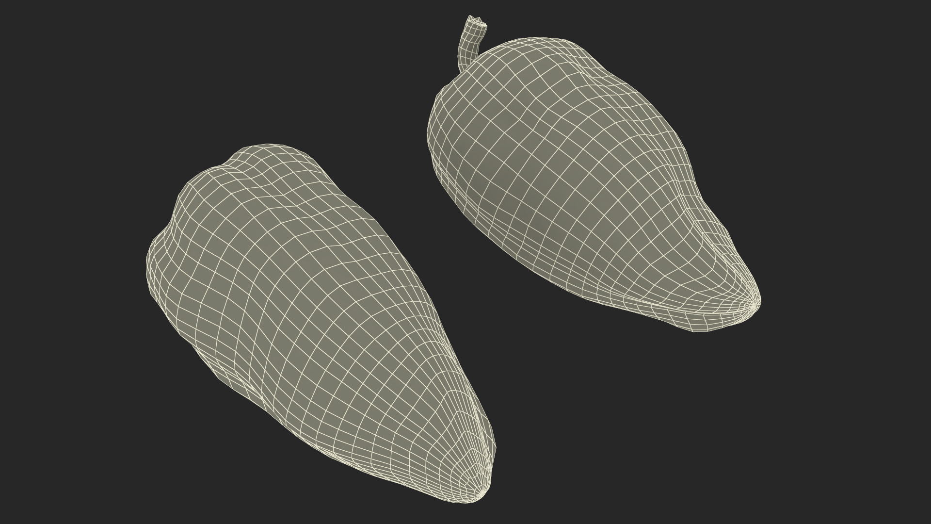 Sweet Long Pepper Orange 3D model