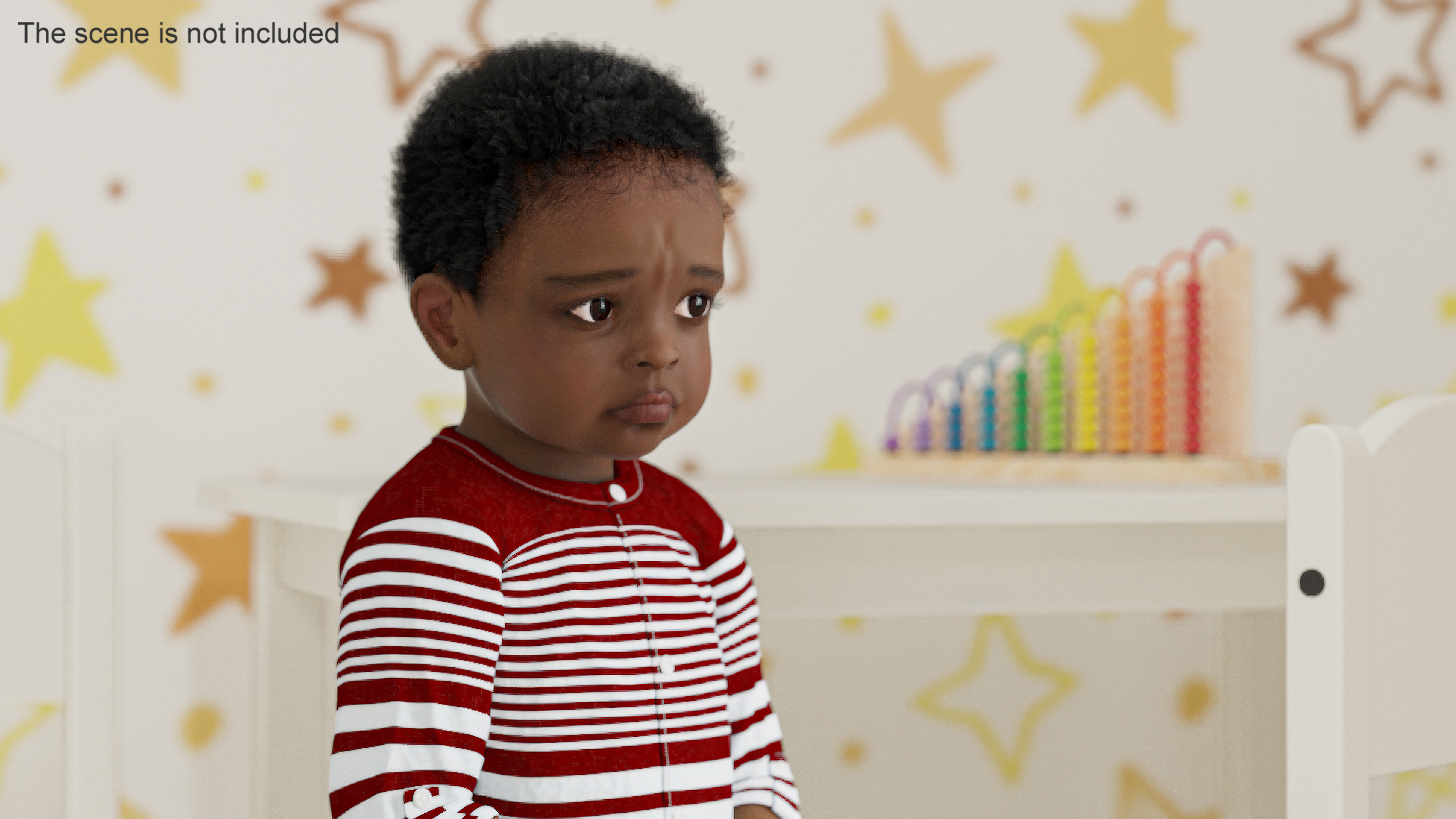 Toddler Black Boy Everyday in Casual Outfit Standing 3D