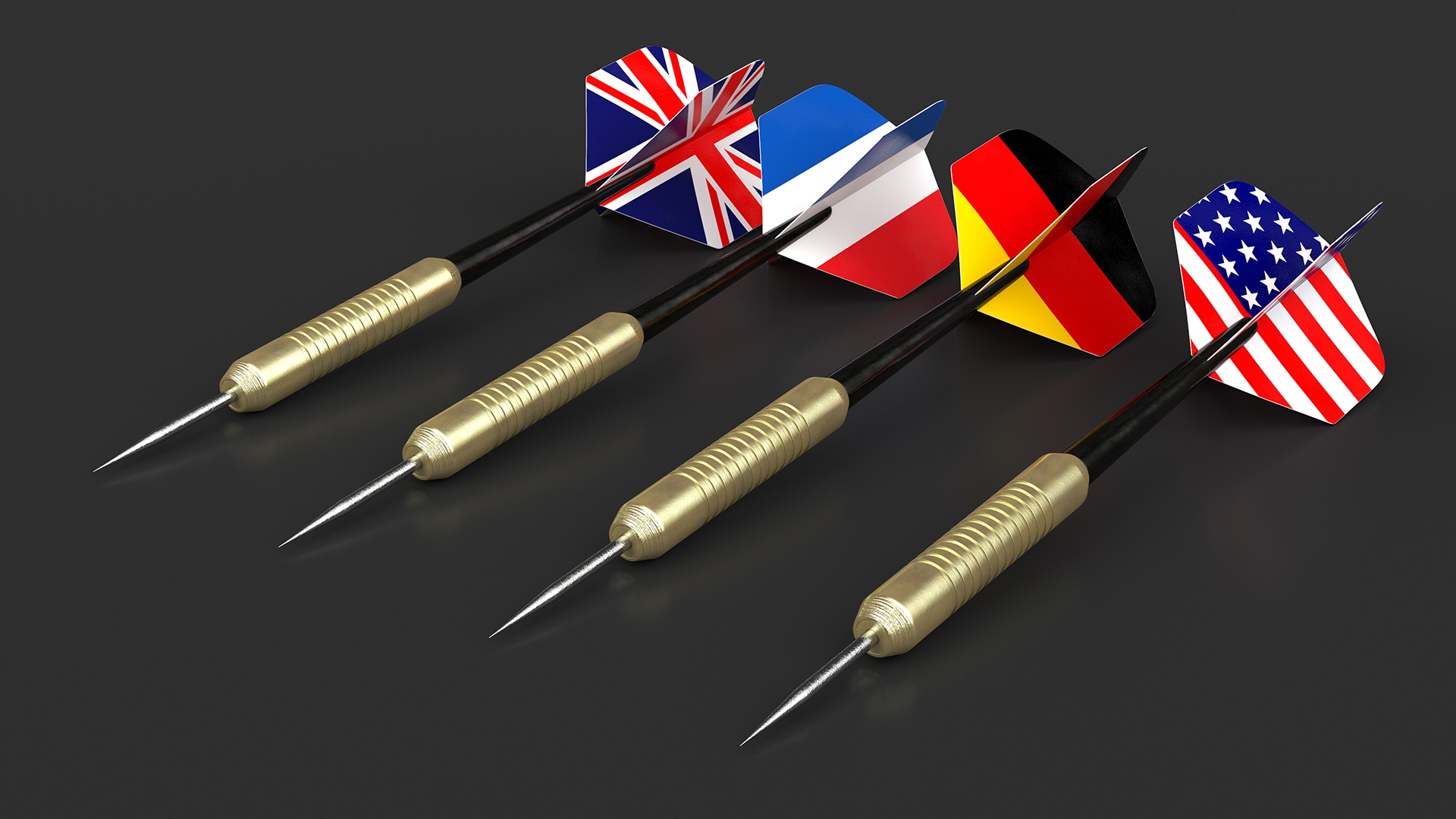 3D model International Flag Themed Darts Set