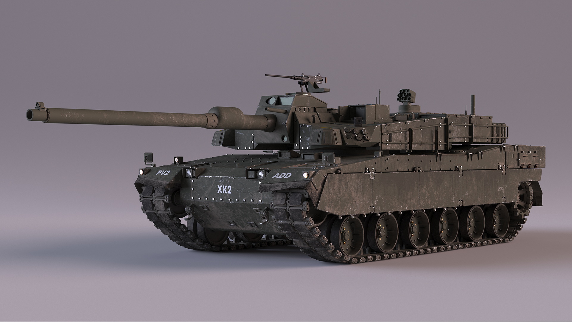 K2 Black Panther Tank Dirty 3D