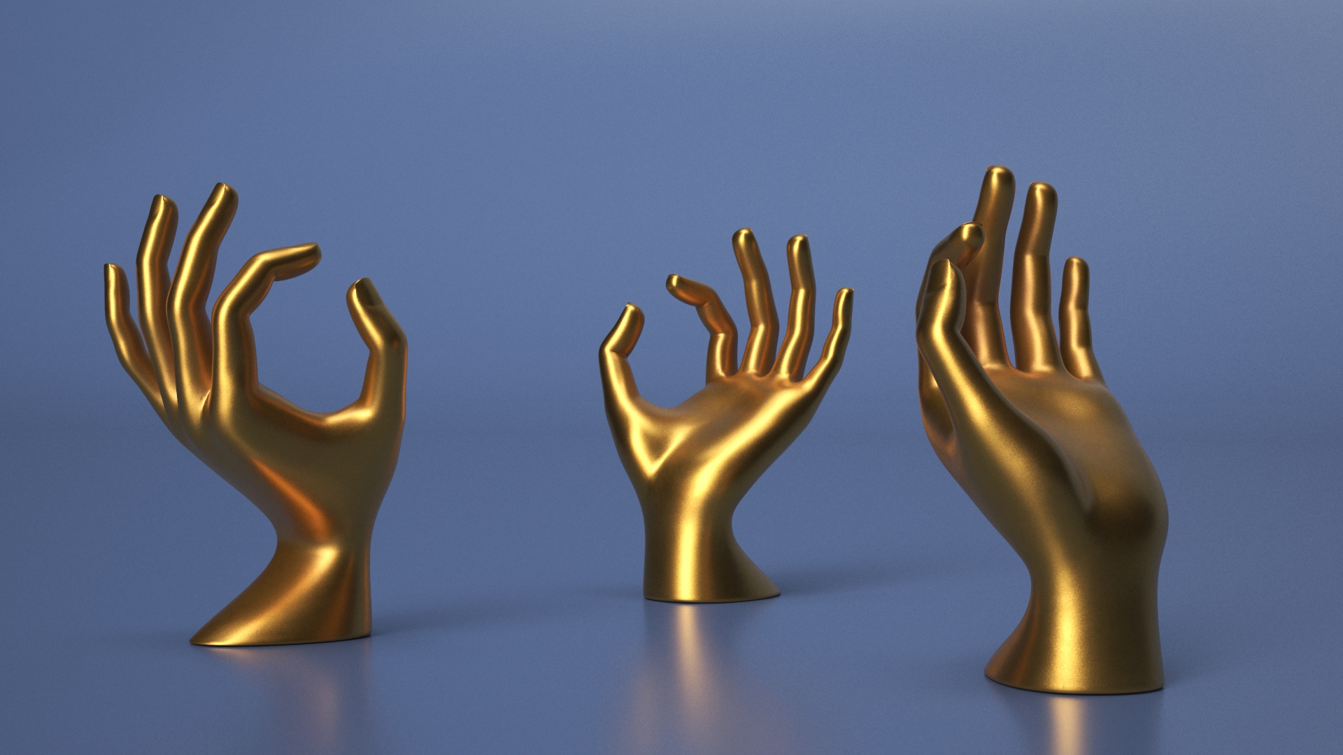 3D model Jewelry Display OK Hand Golden