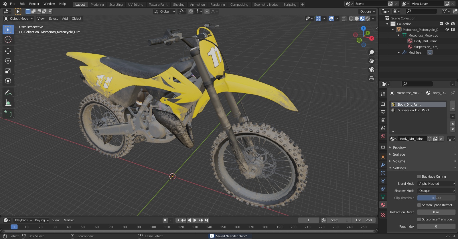 3D model Motocross Motorcycle Dirt