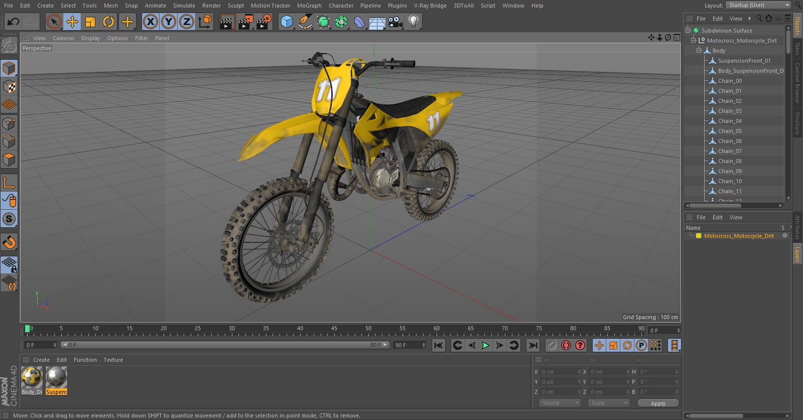 3D model Motocross Motorcycle Dirt