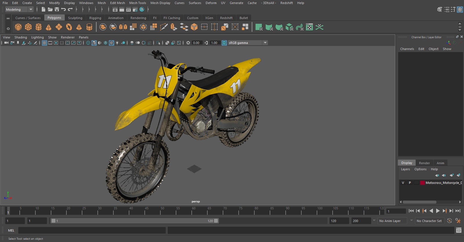 3D model Motocross Motorcycle Dirt