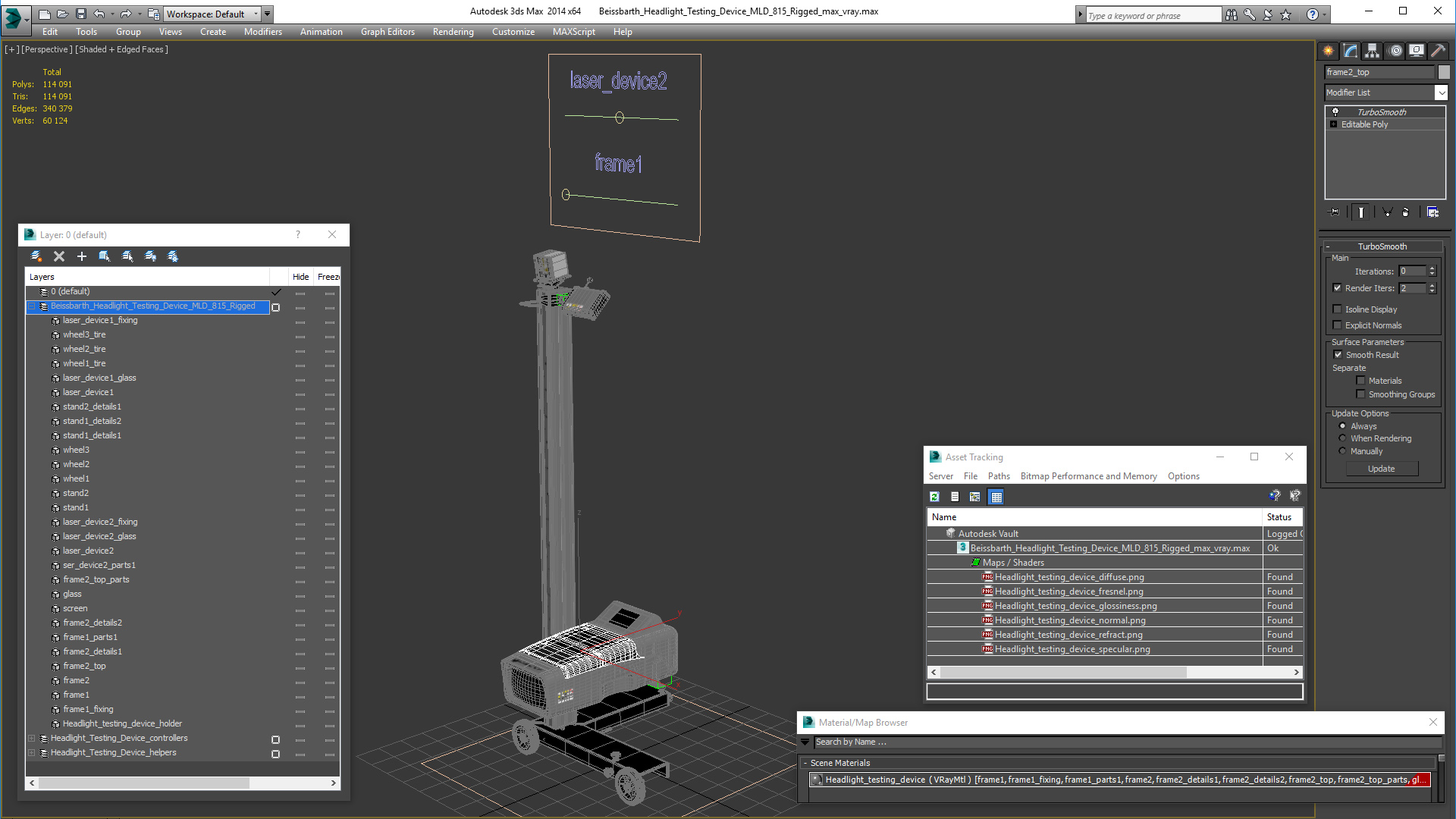 3D model Beissbarth Headlight Testing Device MLD 815 Rigged