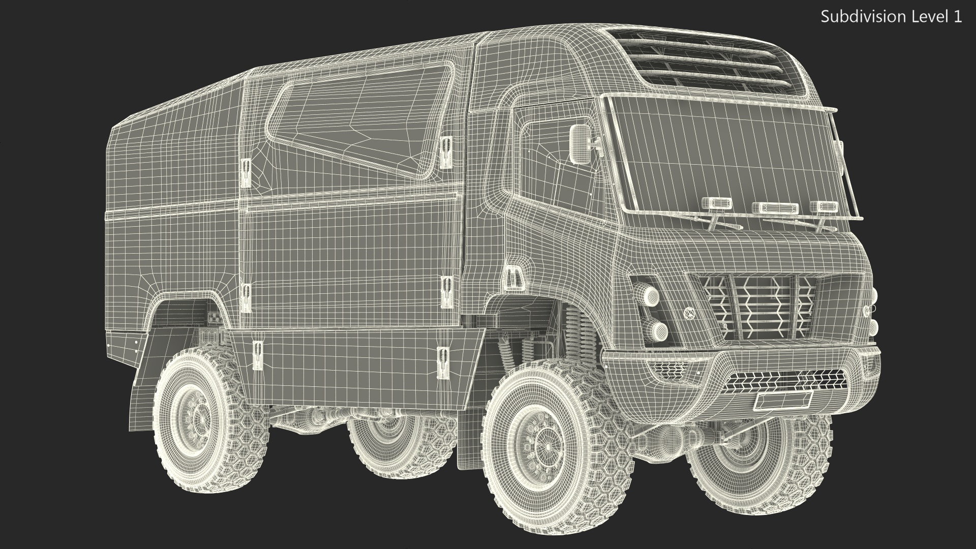 3D Hydrogen Racing Truck Simple Interior Rigged for Cinema 4D model