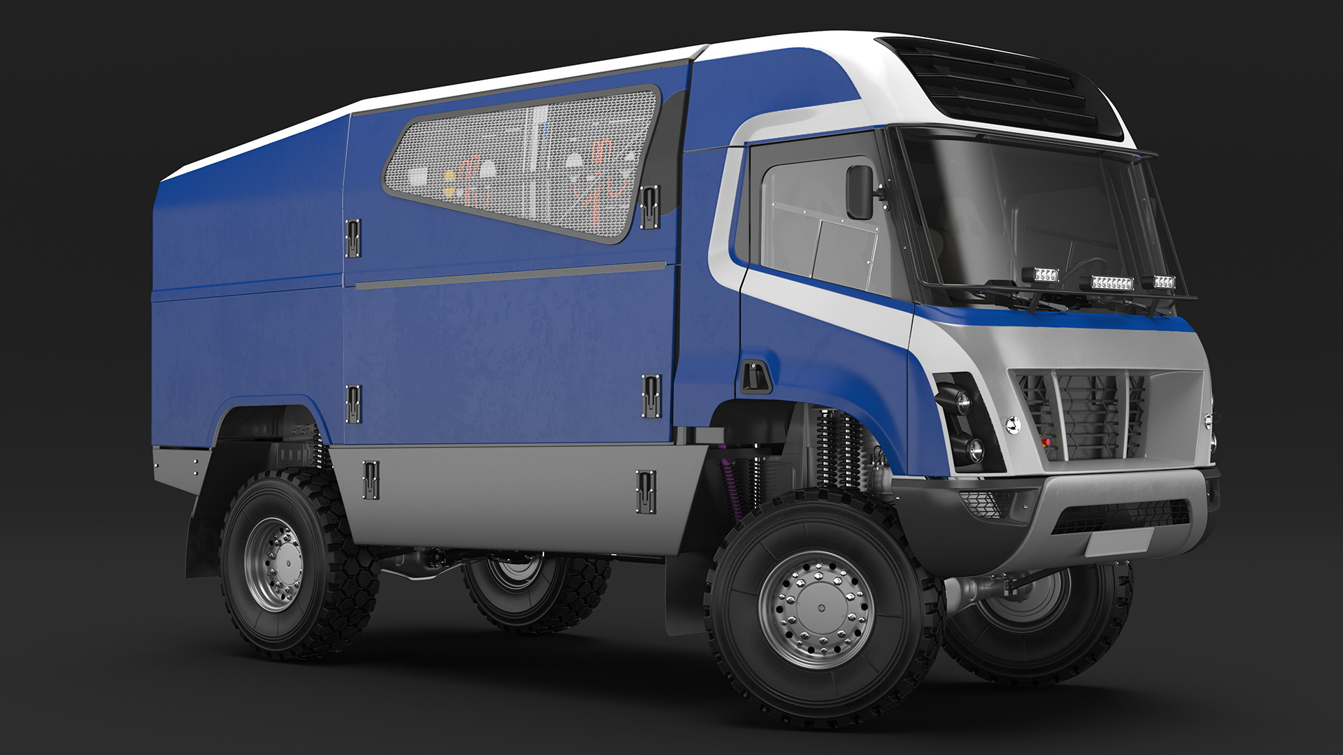 Hydrogen Racing Truck Simple Interior Rigged 3D model