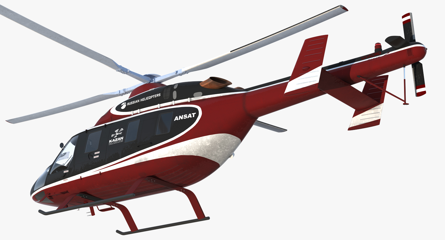 3D Kazan Ansat Russian Light Helicopter Rigged model