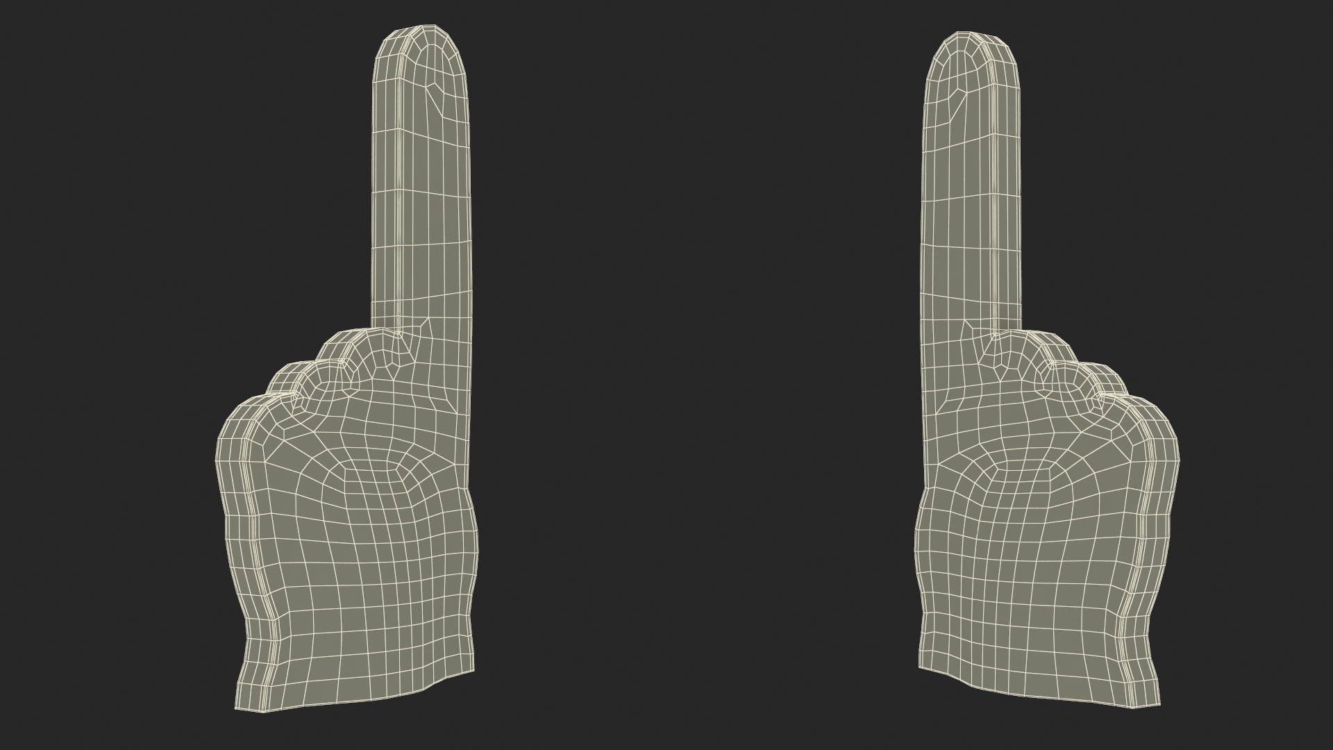 3D model Foam Hand Black