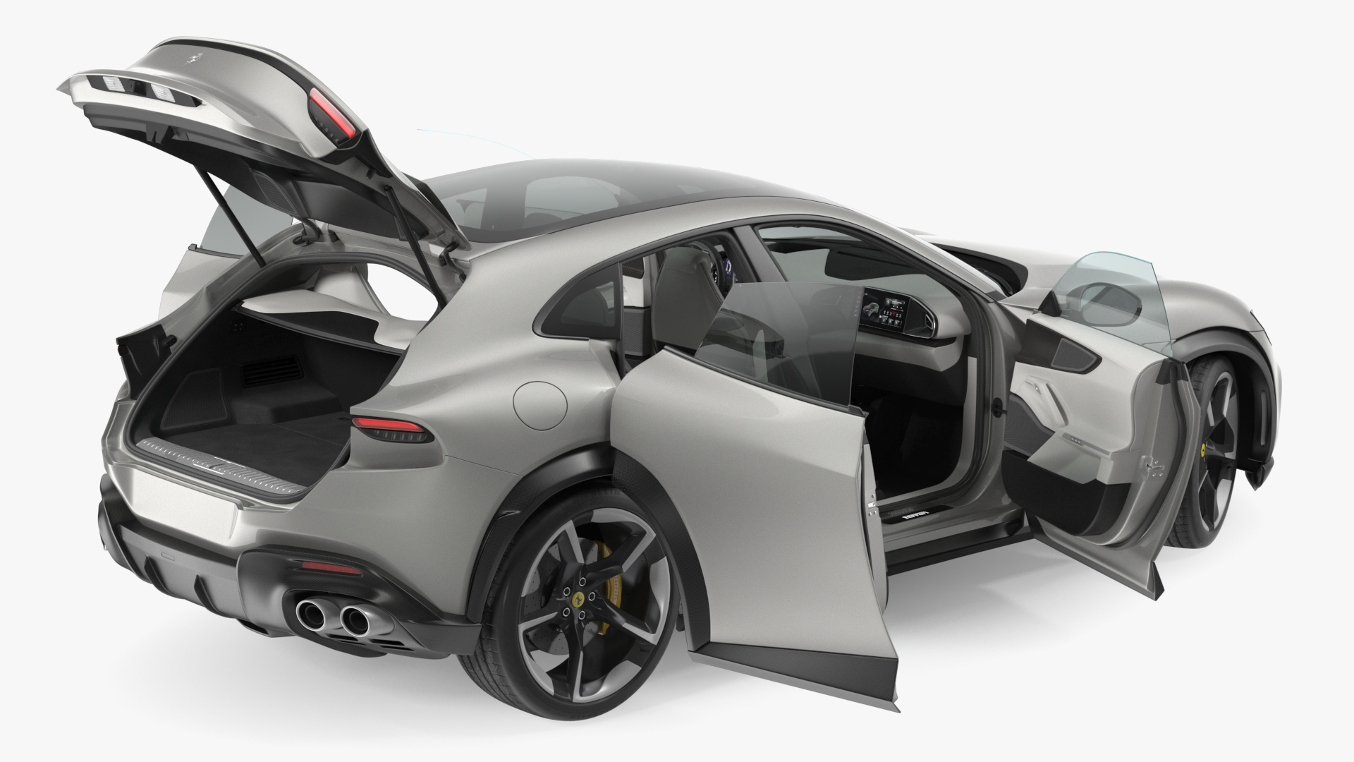 2023 Ferrari Purosangue SUV Grey Rigged 3D model